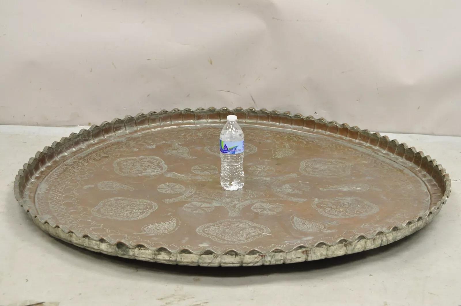 Vintage Hand Hammered Copper Syrian Middle Eastern Large 44