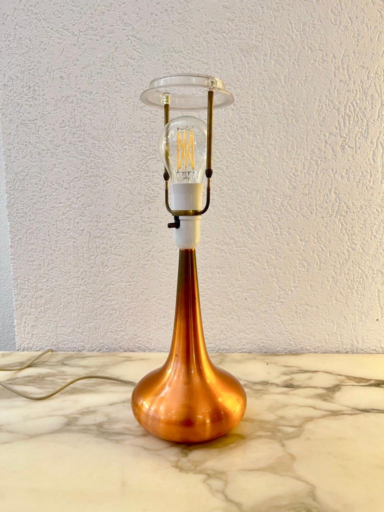Danish Vintage Copper Table Lamp by Jo Hammerborg produced by Fog&Morup, Denmark 1960s For Sale