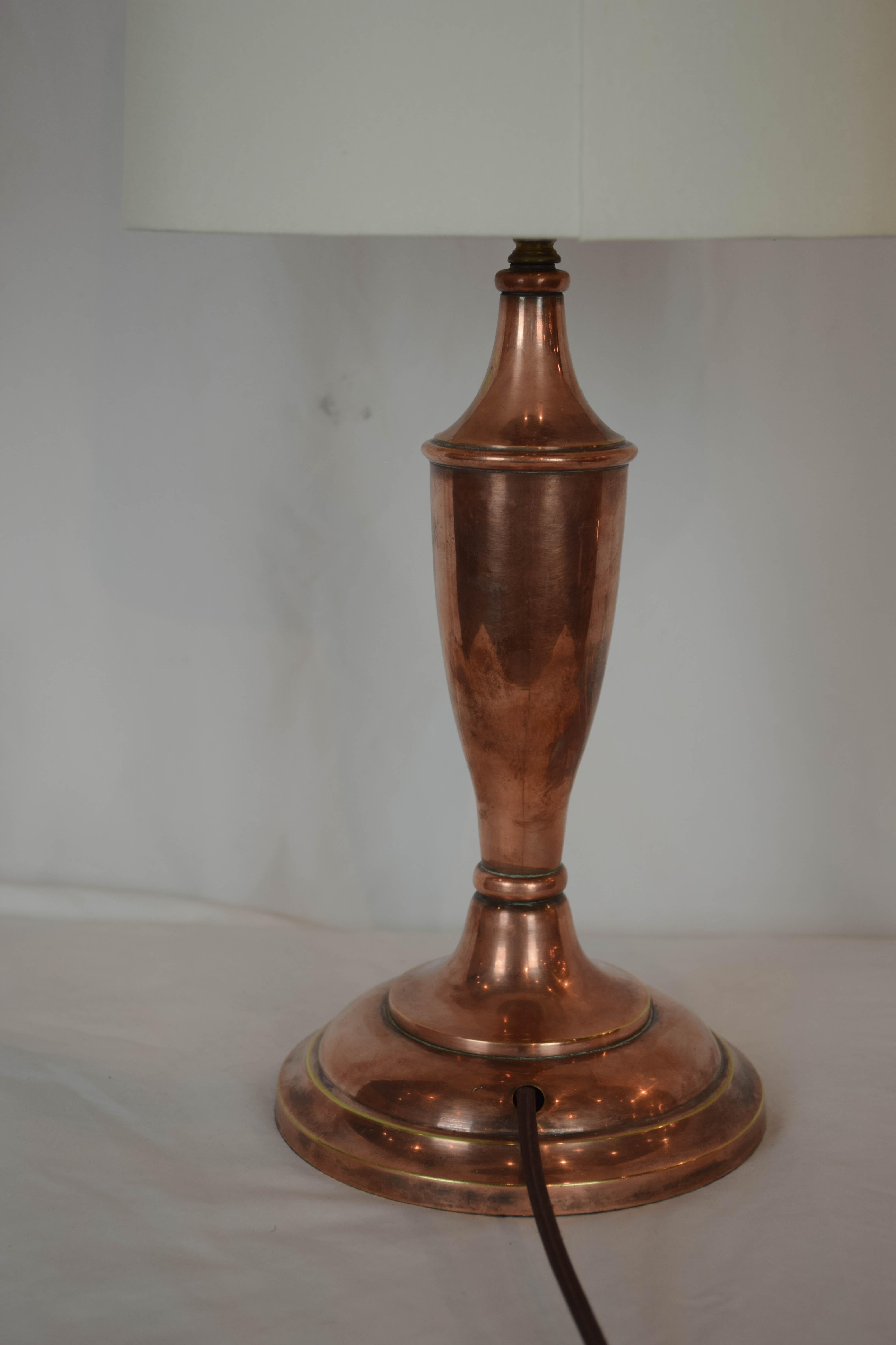 antique copper table lamp