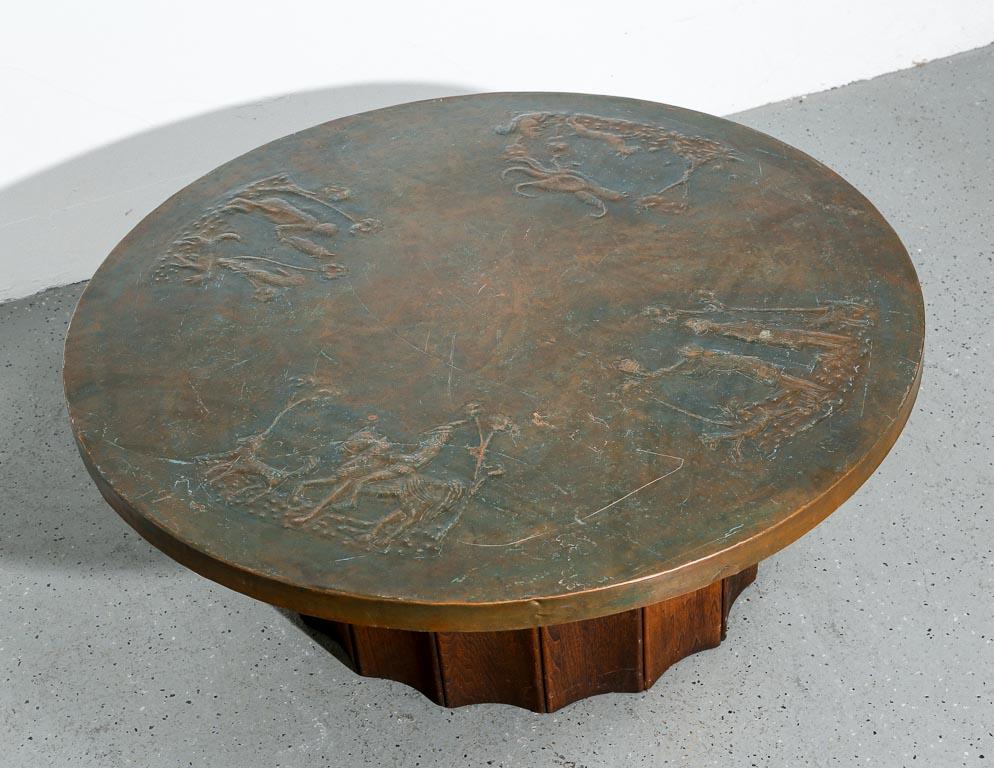 Vintage Copper Top Coffee Table in the Style of Philip and Kelvin Laverne at 1stDibs