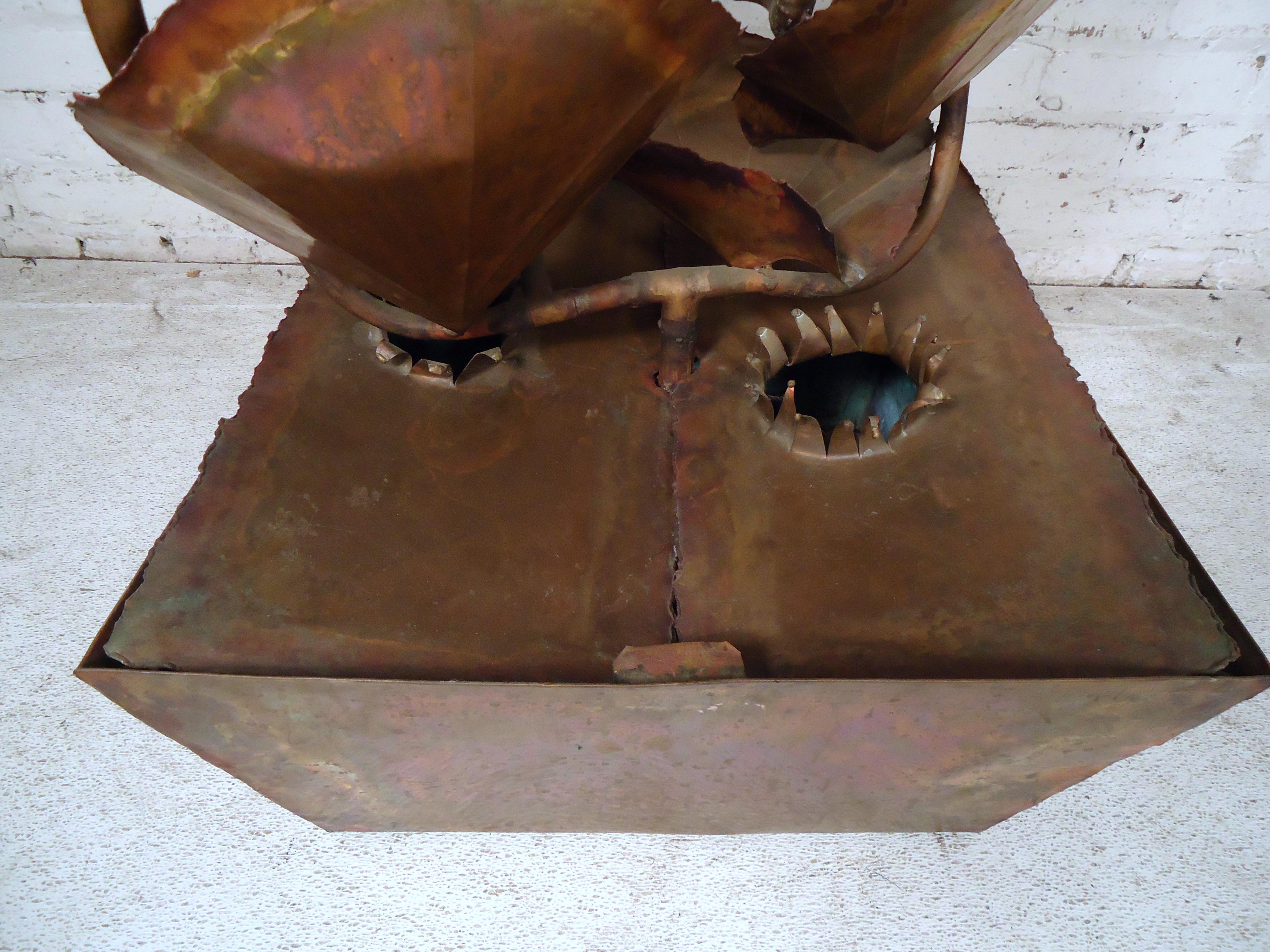 Industrial Vintage Copper Torch Cut Fountain