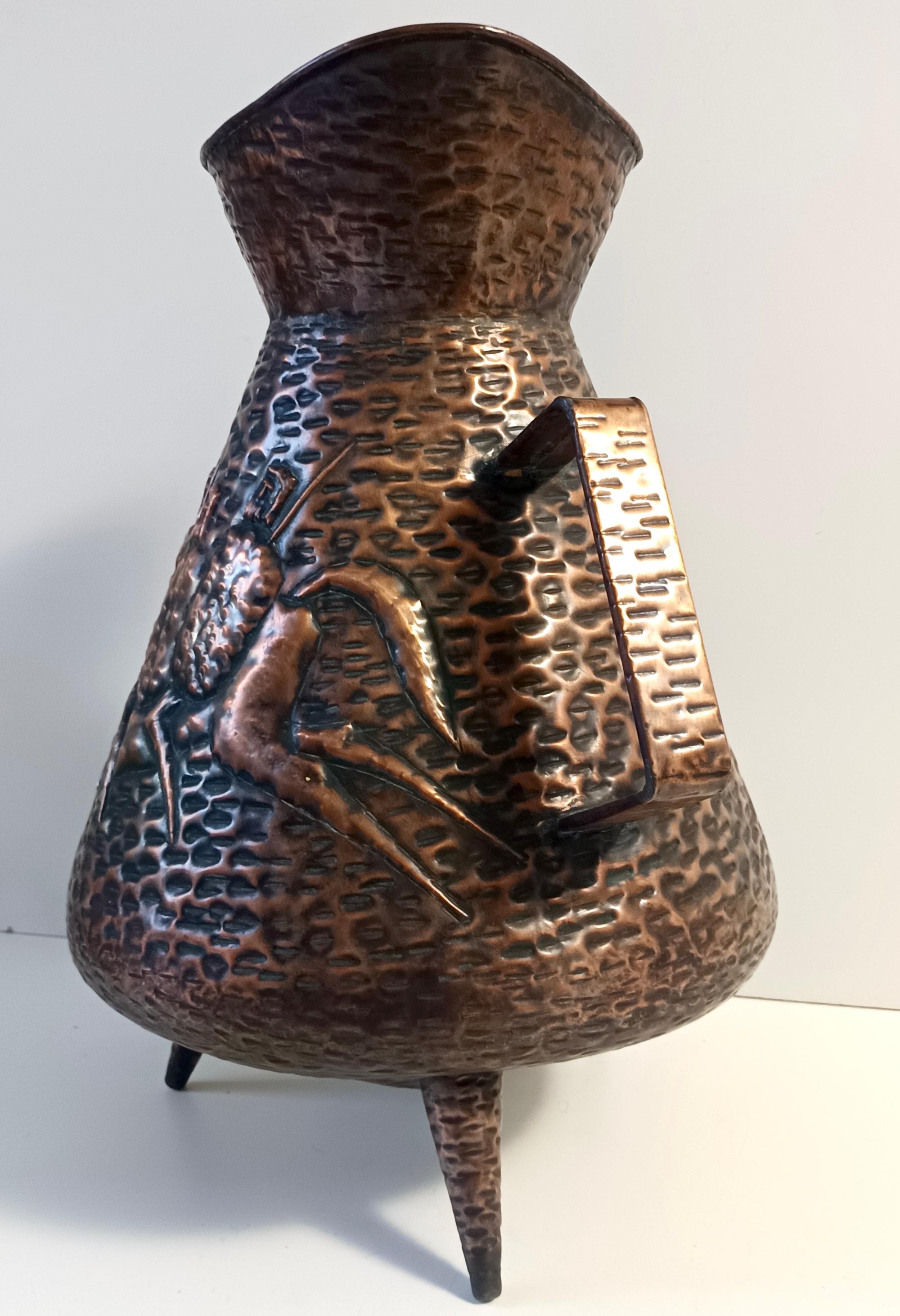 Vintage Copper Umbrella Stand / Vase Attr. to Angelo Bragalini, Italy For Sale 2
