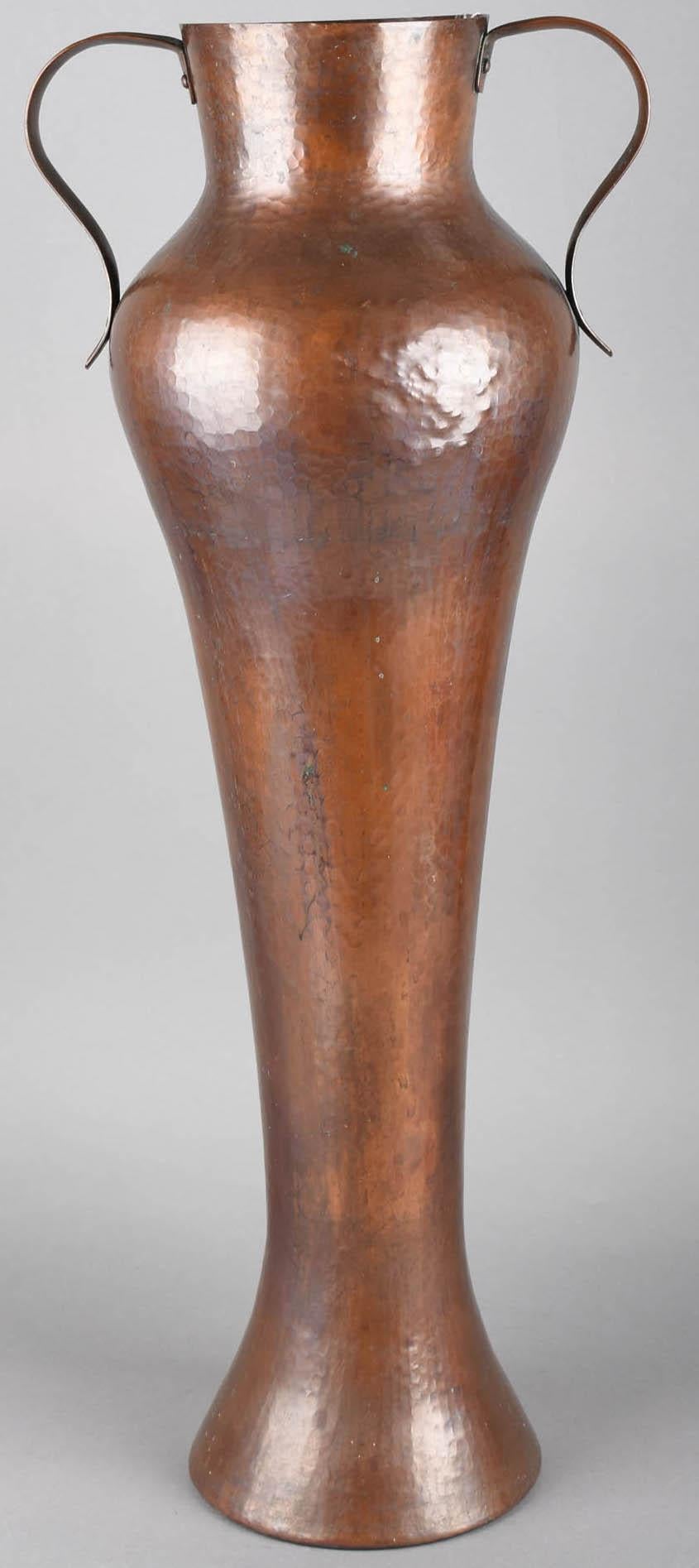 German Vintage Copper Vase by Eugen Zint, Bauhaus, 1950s