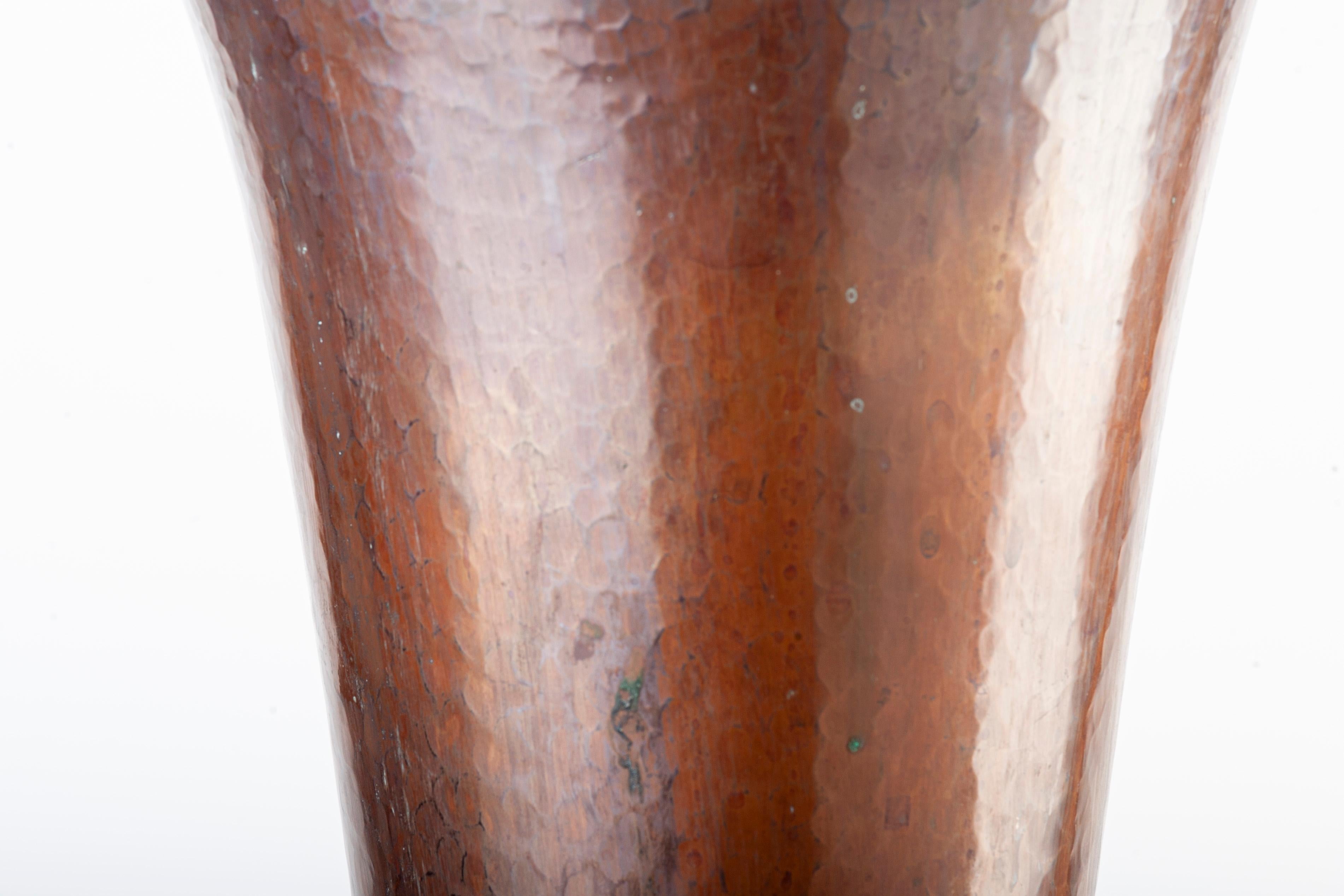 Mid-20th Century Vintage Copper Vase by Eugen Zint, Bauhaus, 1950s