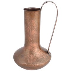 Vintage Copper Vase / Pitcher with Handle by Eugen Zint, 1950s