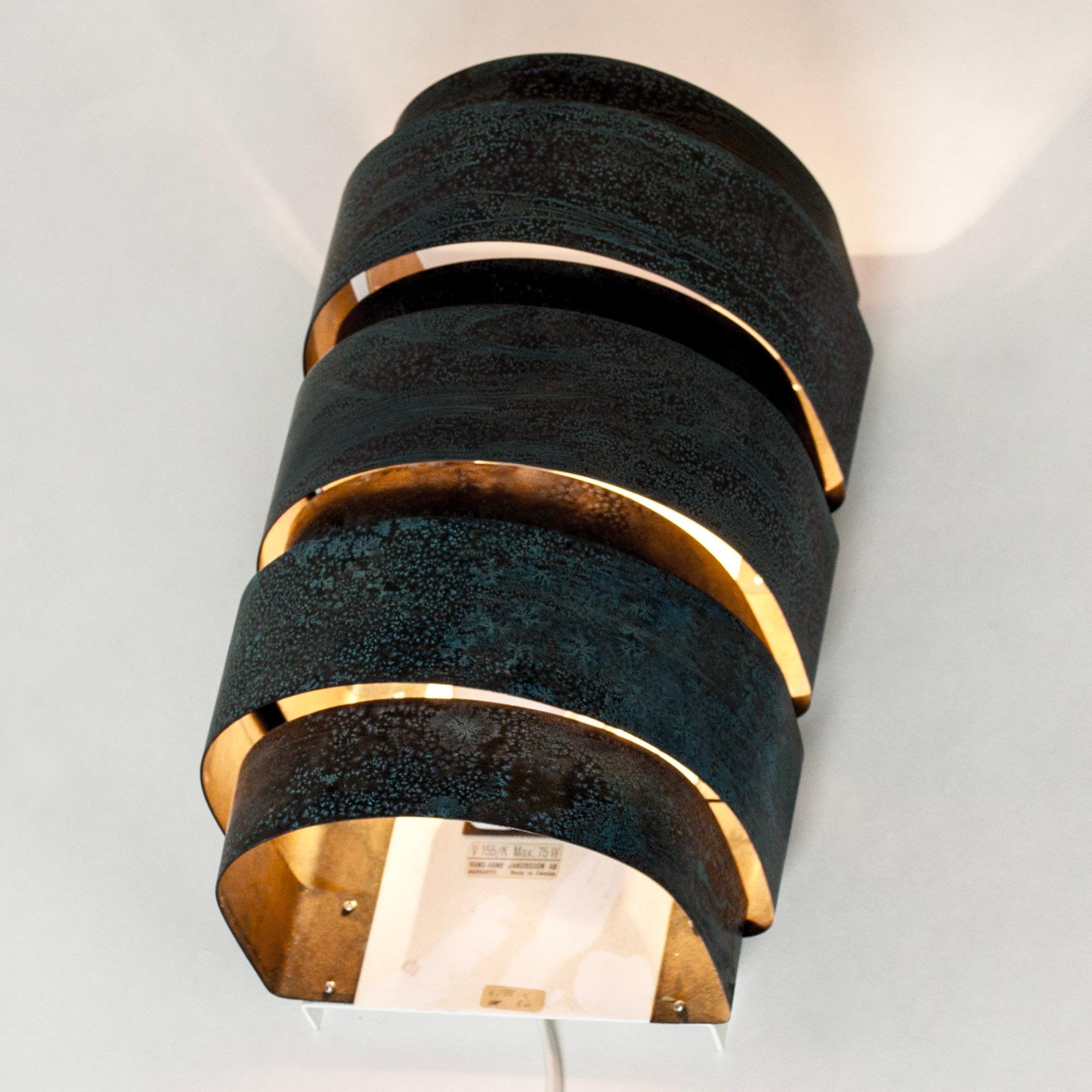 Vintage copper wall lights by Hans-Agne Jakobson, Sweden, 1960s In Good Condition In Stockholm, SE