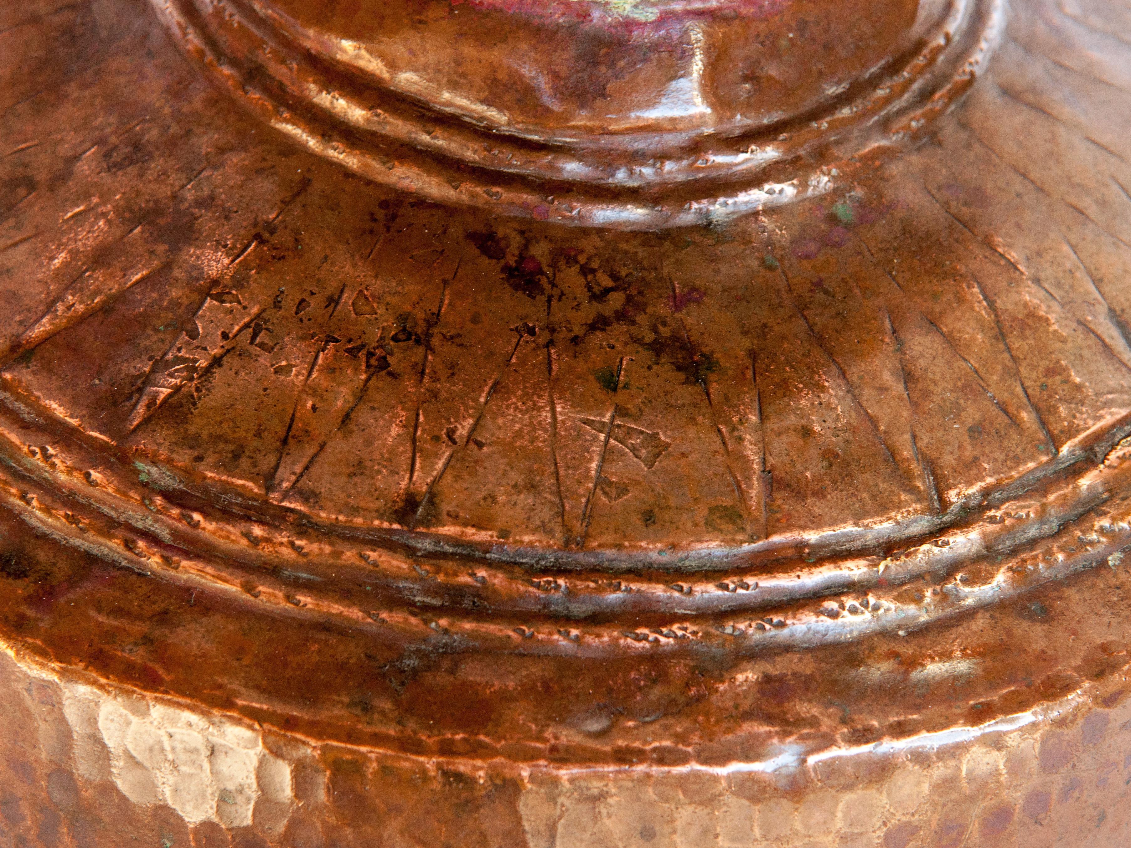 Vintage Copper Water Pot, Hand Hammered, from Nepal, Mid-20th Century 3