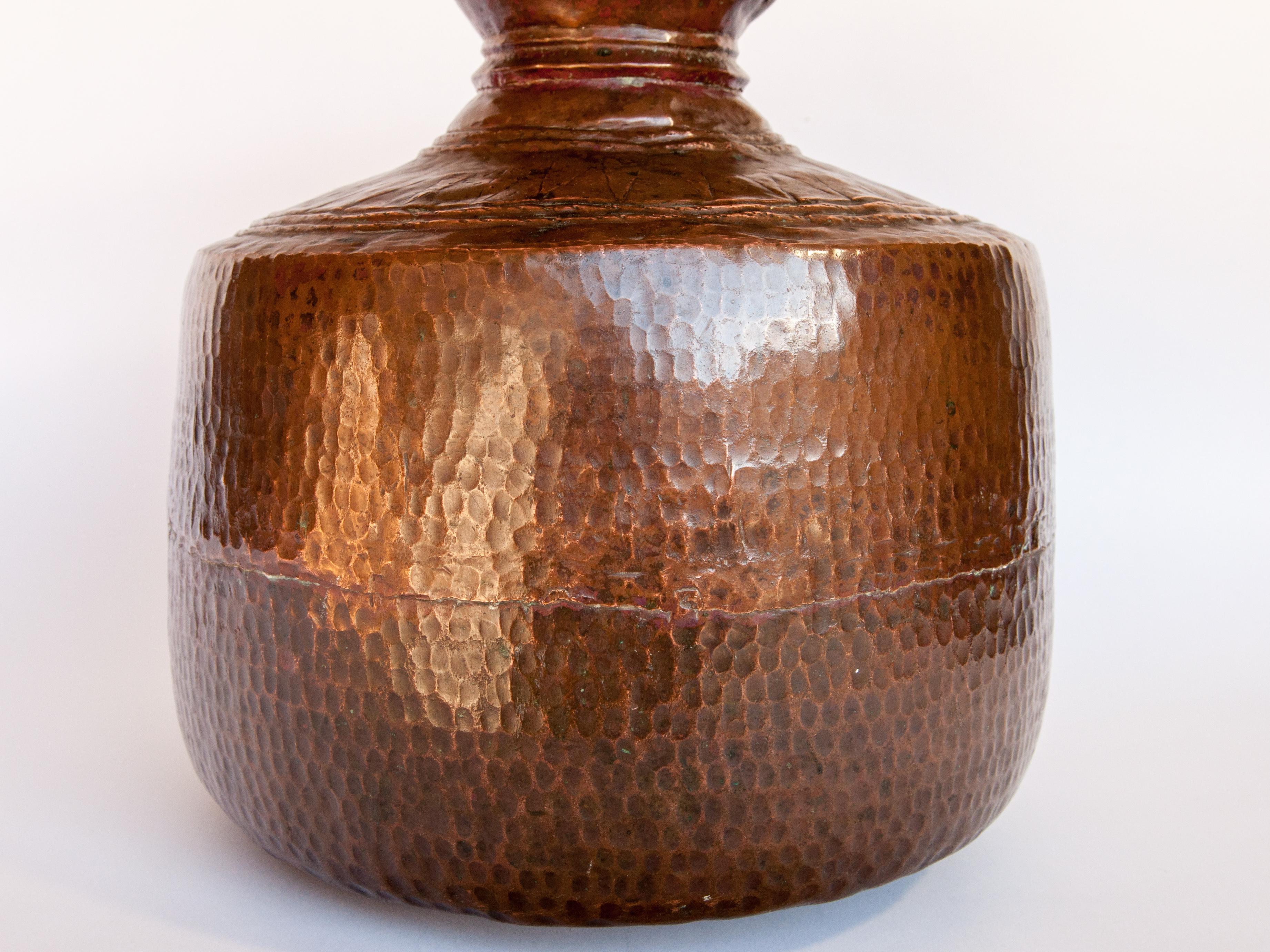 Vintage Copper Water Pot, Hand Hammered, from Nepal, Mid-20th Century 5
