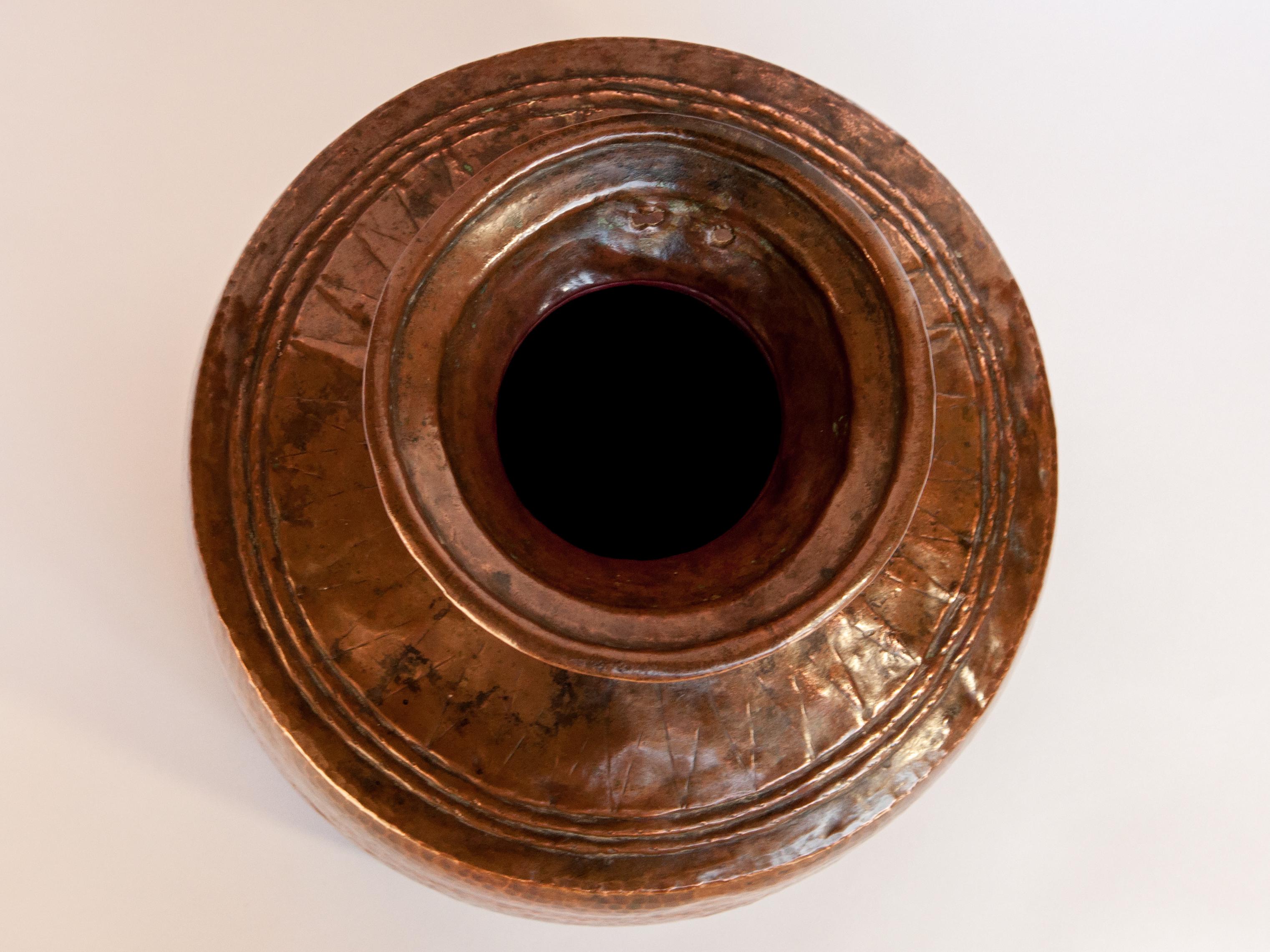 Vintage Copper Water Pot, Hand Hammered, from Nepal, Mid-20th Century 11