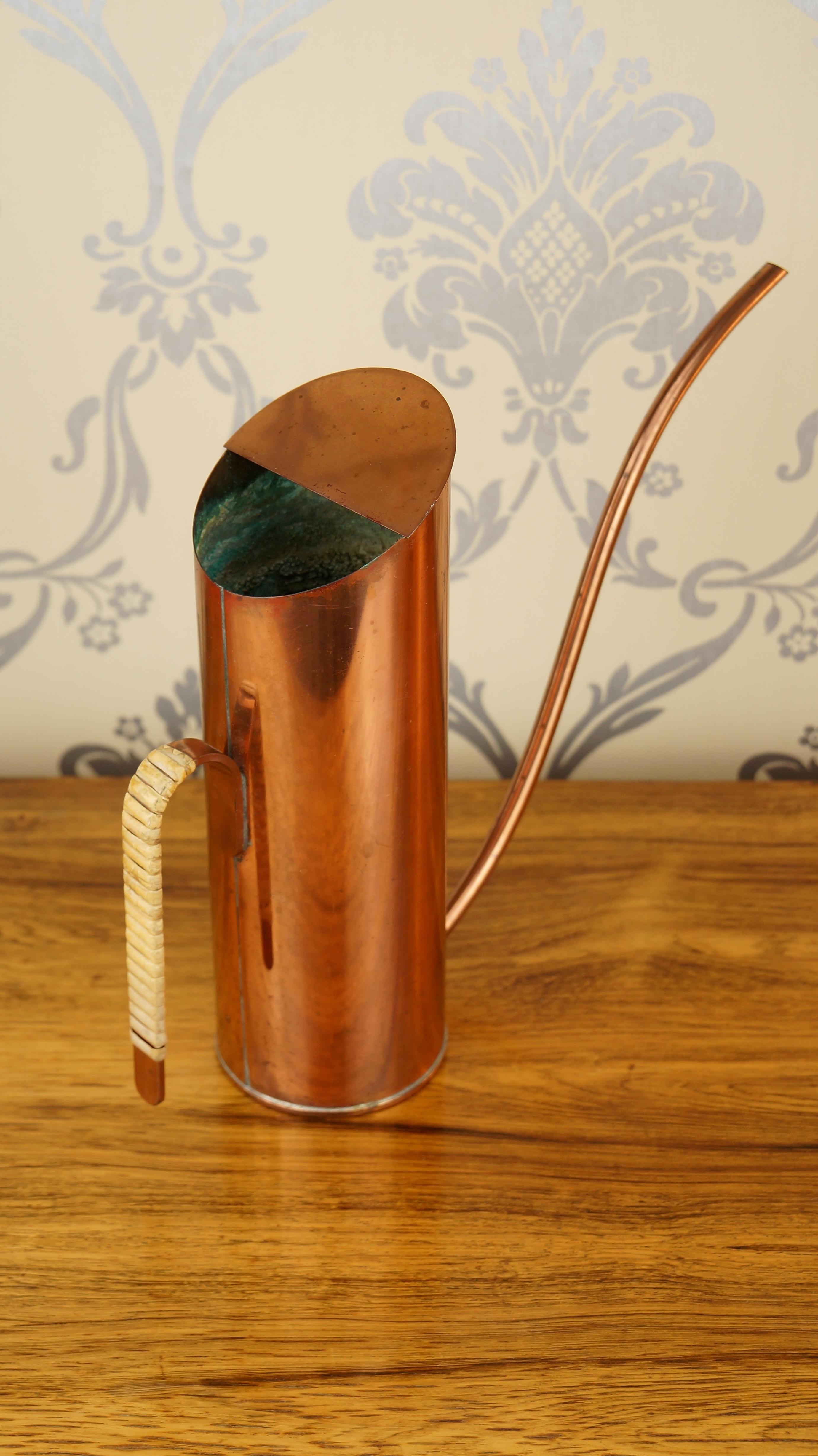 Mid-20th Century Vintage Copper Watering Can Jug Pitcher, Gunnar Ander, Ystad Metall, Sweden