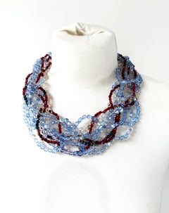 Vintage Coppola e Toppo, blue crystal drapery necklace, 1950s Italy