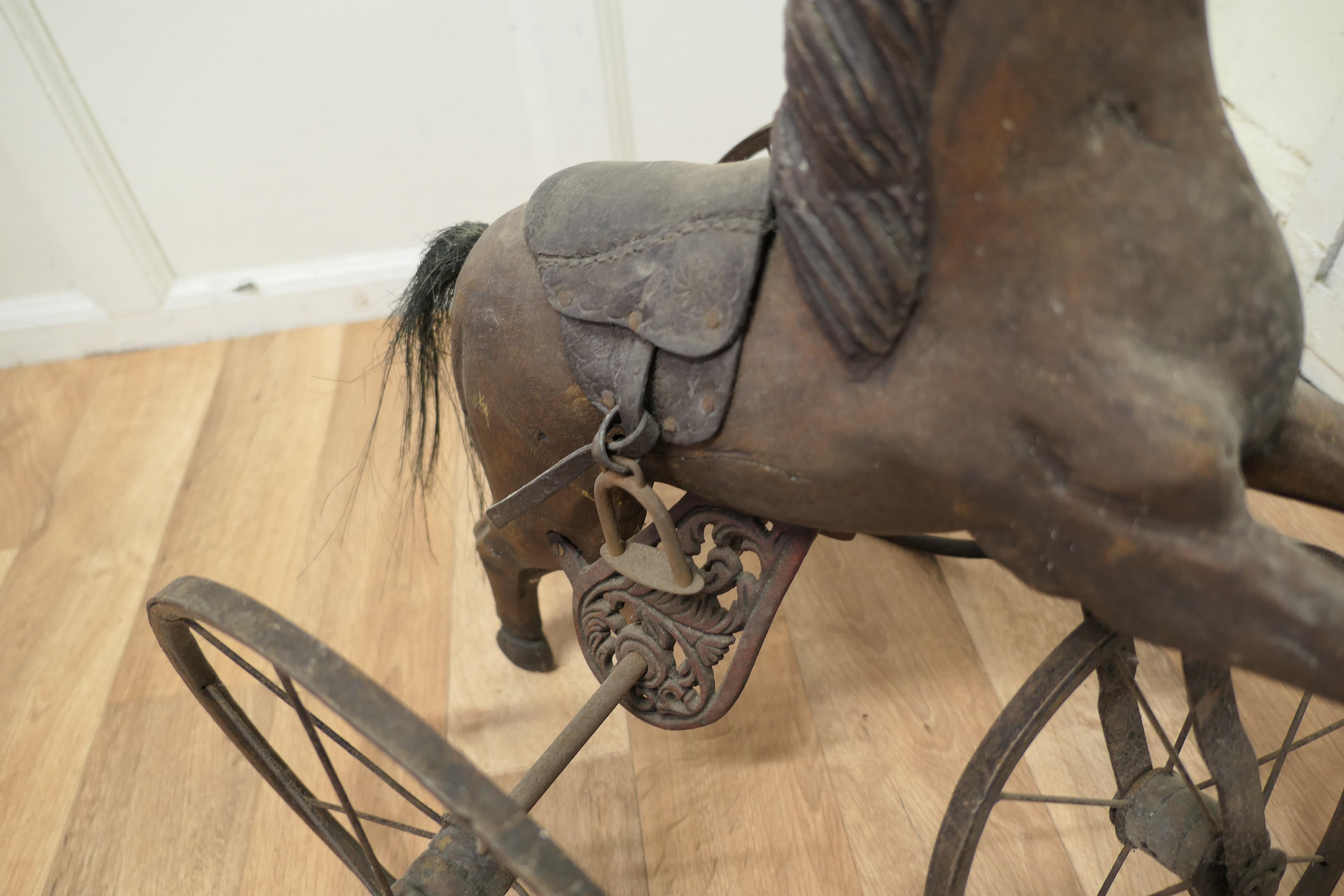 Vintage Copy of a Victorian Toy Tricycle Pedal Horse In Good Condition In Chillerton, Isle of Wight