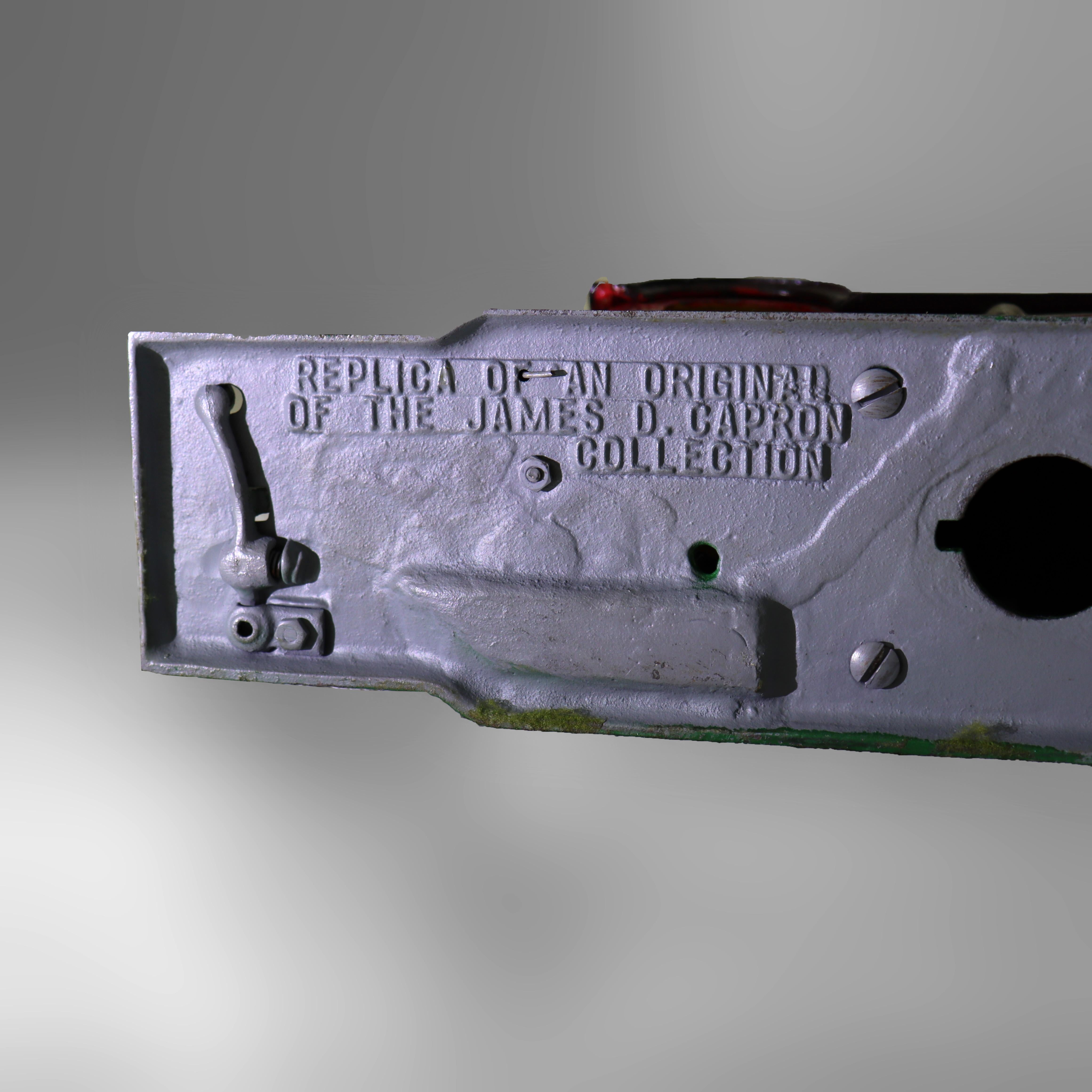 Ferro Copia d'epoca della banca meccanica della collezione di James Capron, mulo e fienile, 20° secolo in vendita