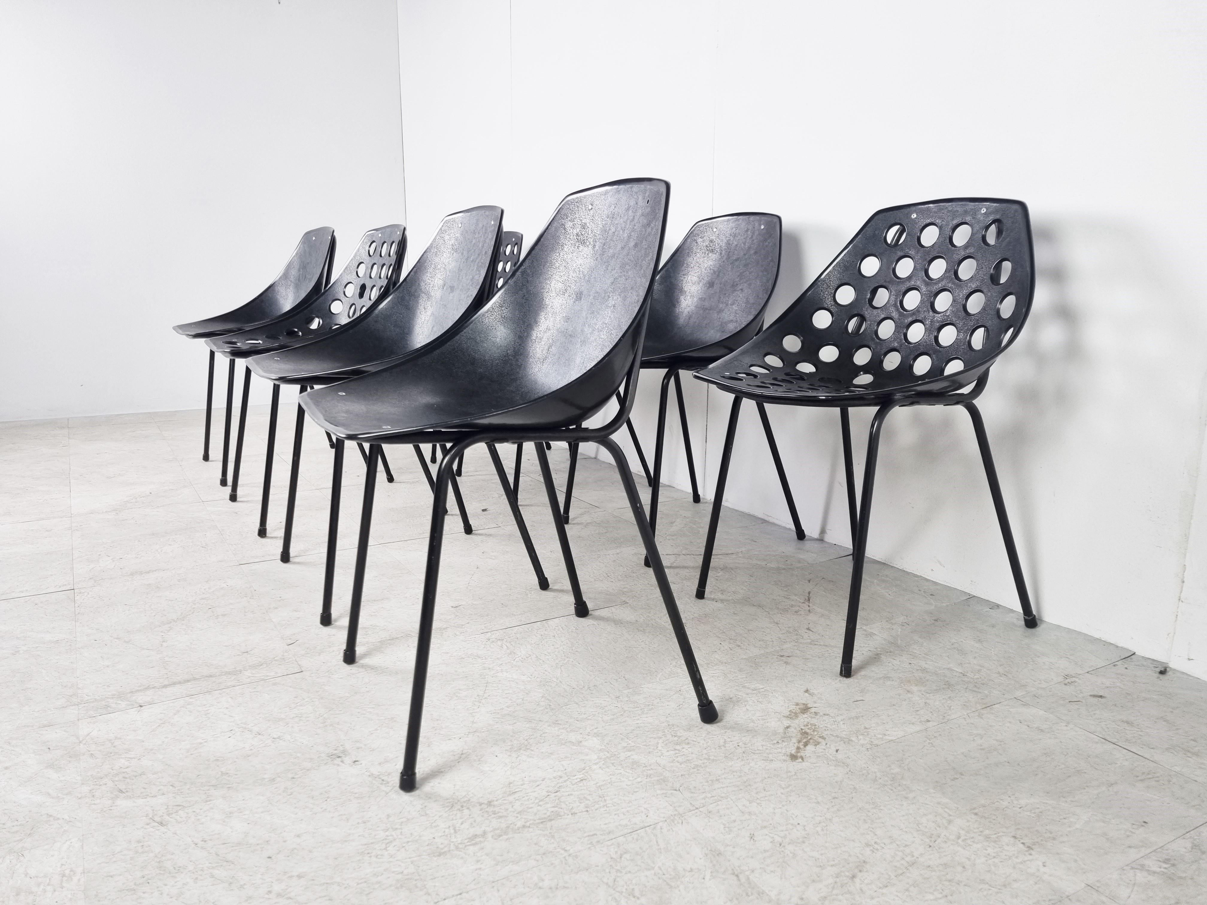 Vintage Coquillage Chairs by Pierre Guariche for Meurop, 1960s In Good Condition In HEVERLEE, BE