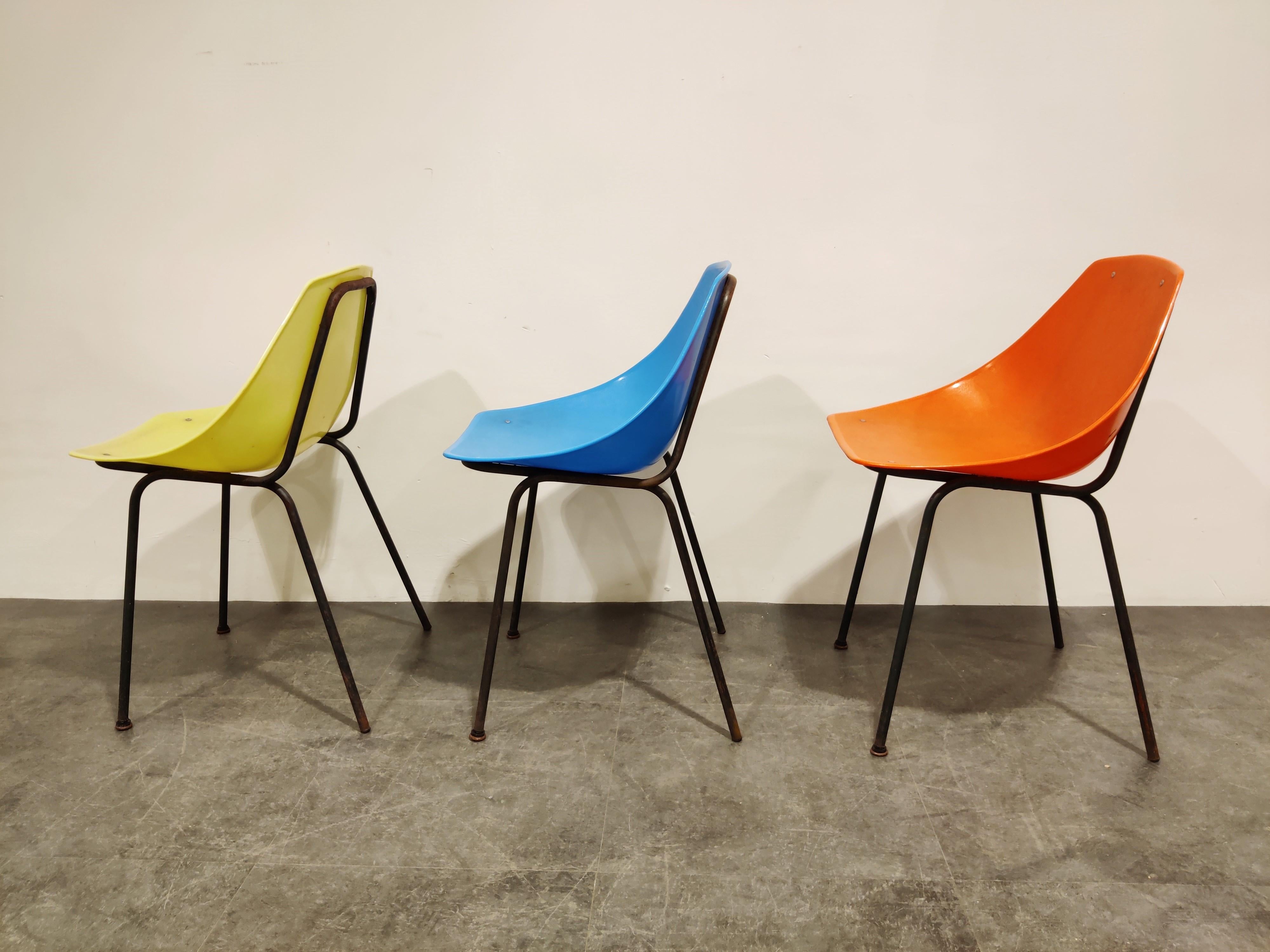 Mid-20th Century Vintage Coquillage Chairs by Pierre Guariche for Meurop, 1960s