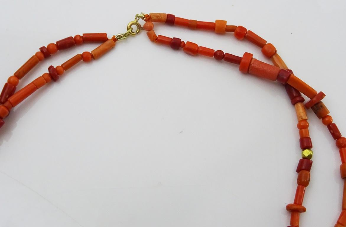 
This Necklace which is created in our Jerusalem workshop is composed of many various sizes and shapes of Coral beads coming from different origins.
There are beads from Yemen , Afghanistan , India and of course from Sardina.
The Central Amulet is a