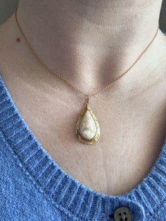 Pendentif Camée Corail Vintage Or Jaune 14K