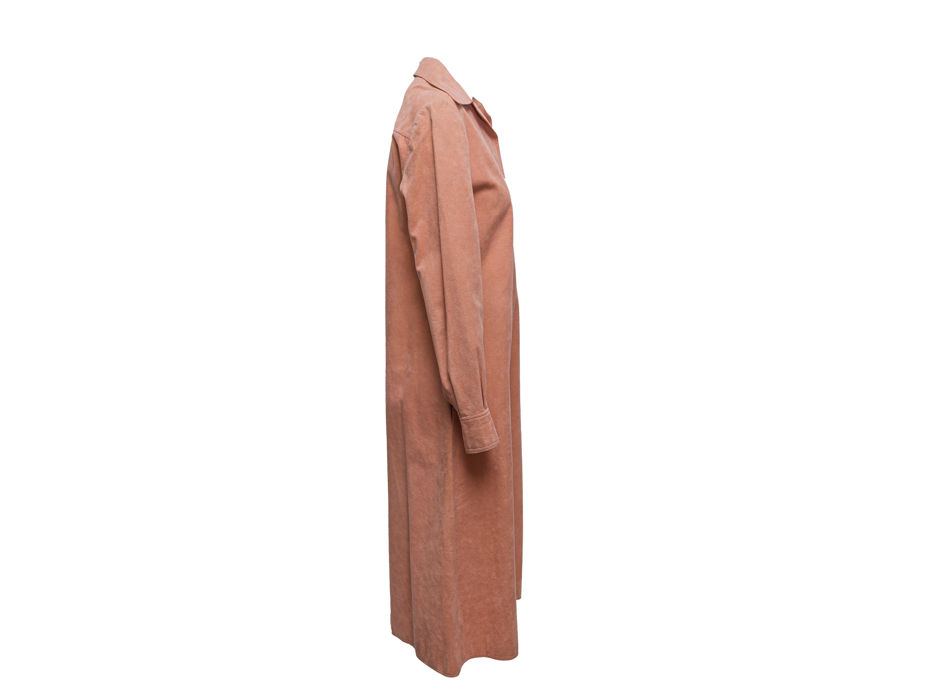 Koralle Halston Ultrasuede Staubmantel Größe US S (Braun) im Angebot