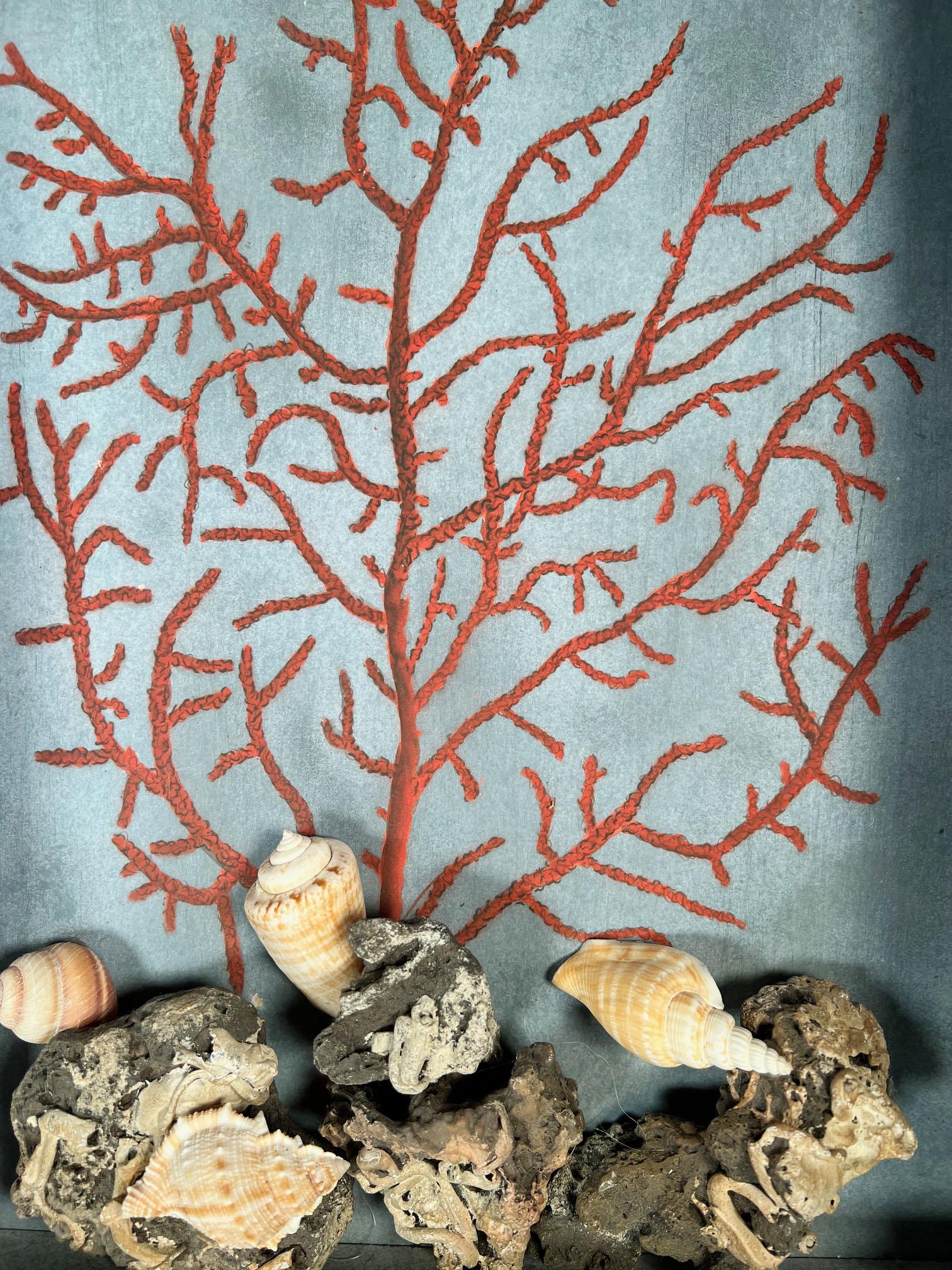 Late 20th Century Vintage Coral Paintings For Sale