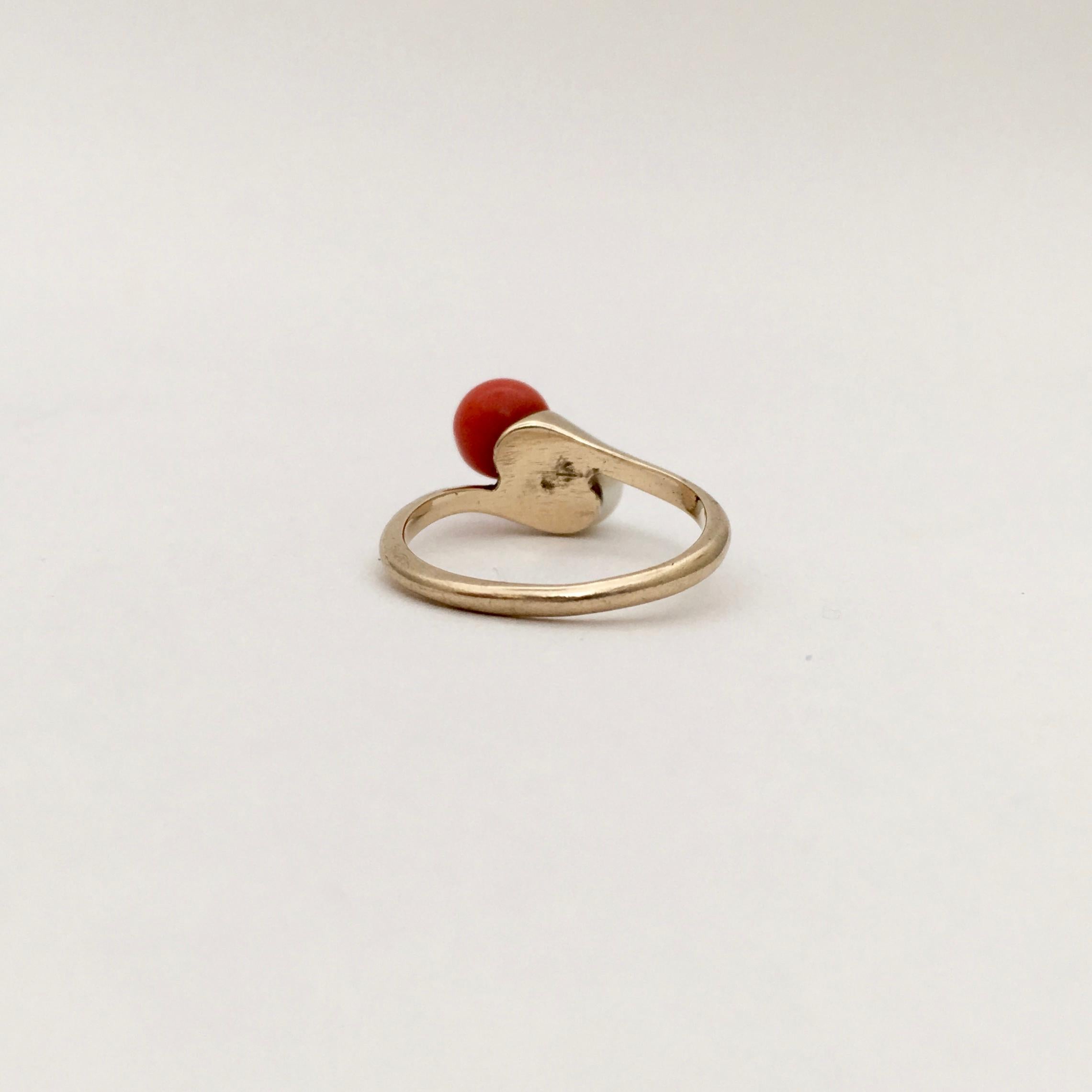 pearl coral ring