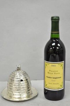 Vintage Corbell & Co. Versilbert Bienenstock Honig servieren Topf Schale w/Glas
