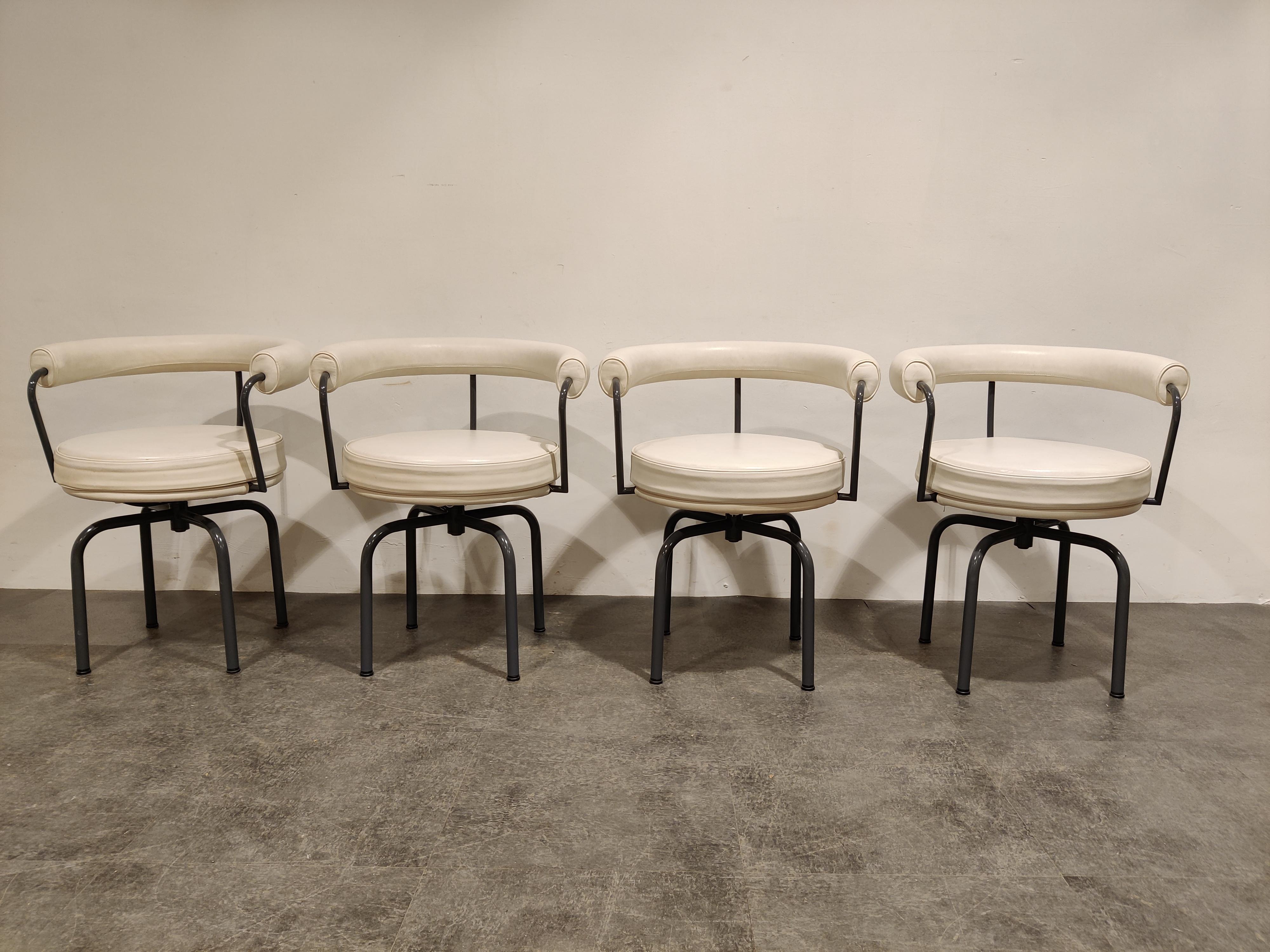 Mid-Century Modern Vintage Corbusier LC7 Dining Chairs, 1970s