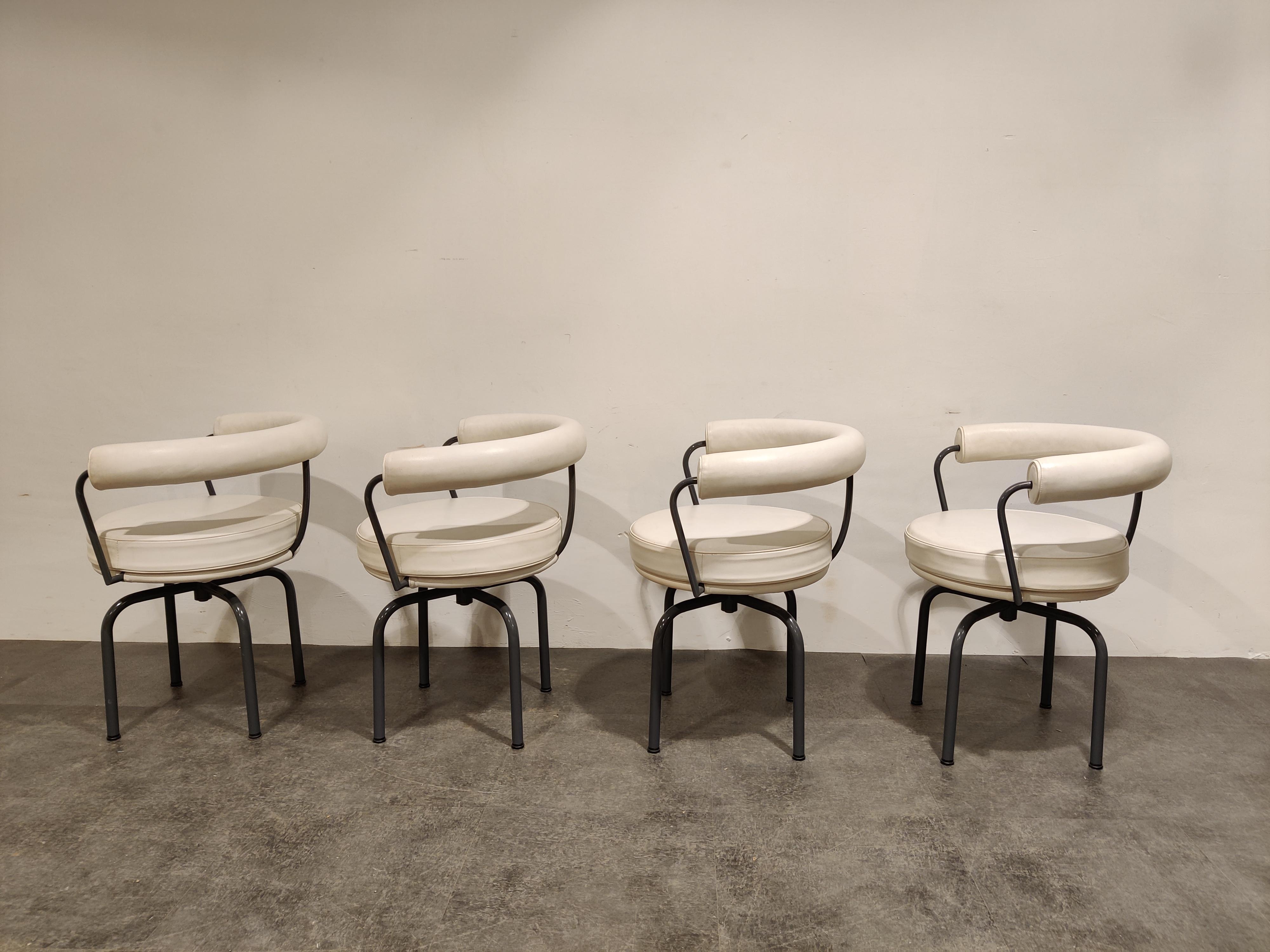Late 20th Century Vintage Corbusier LC7 Dining Chairs, 1970s