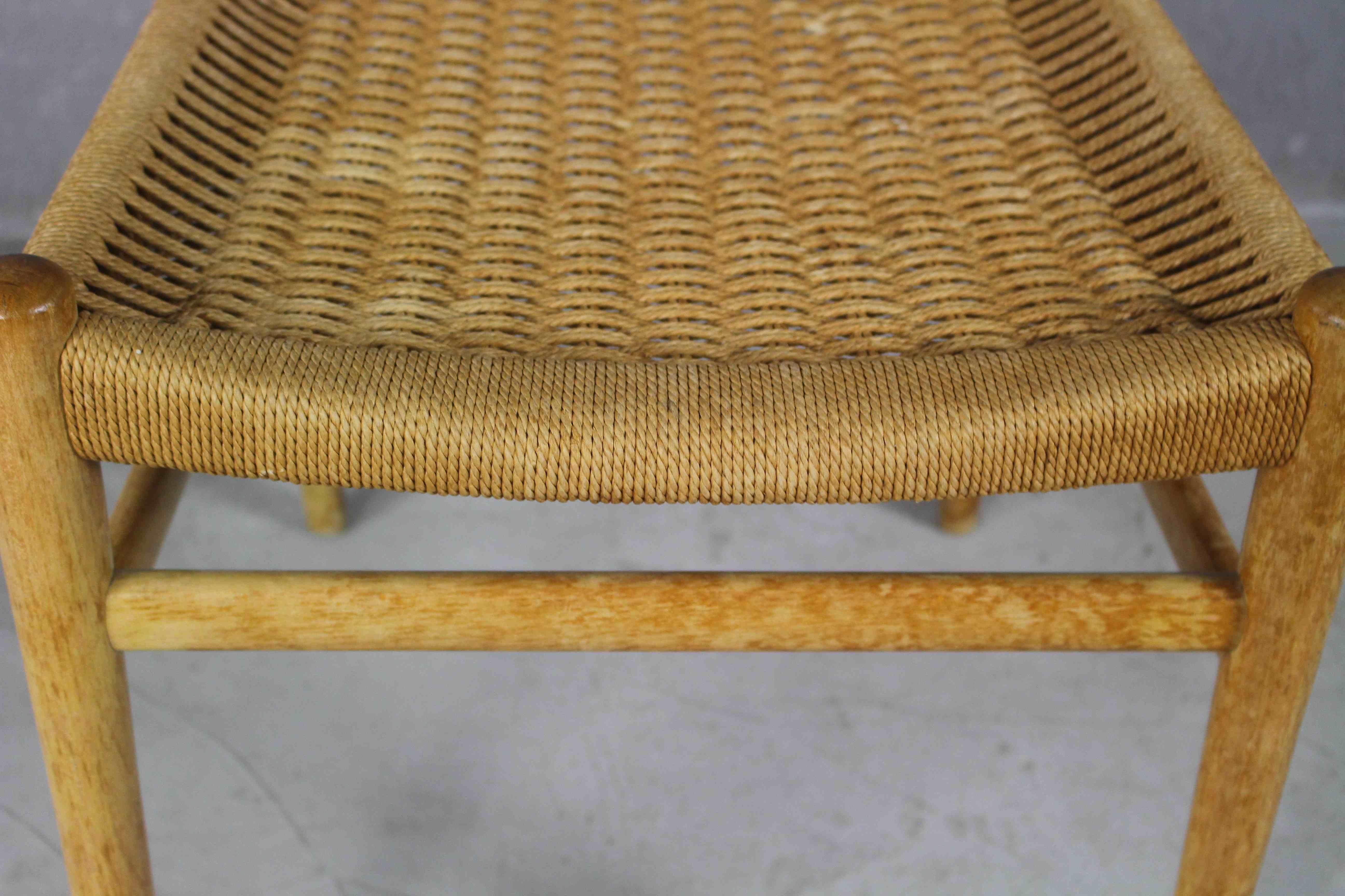 Danish Vintage Cord Woven Chair, Denmark, 1960s For Sale