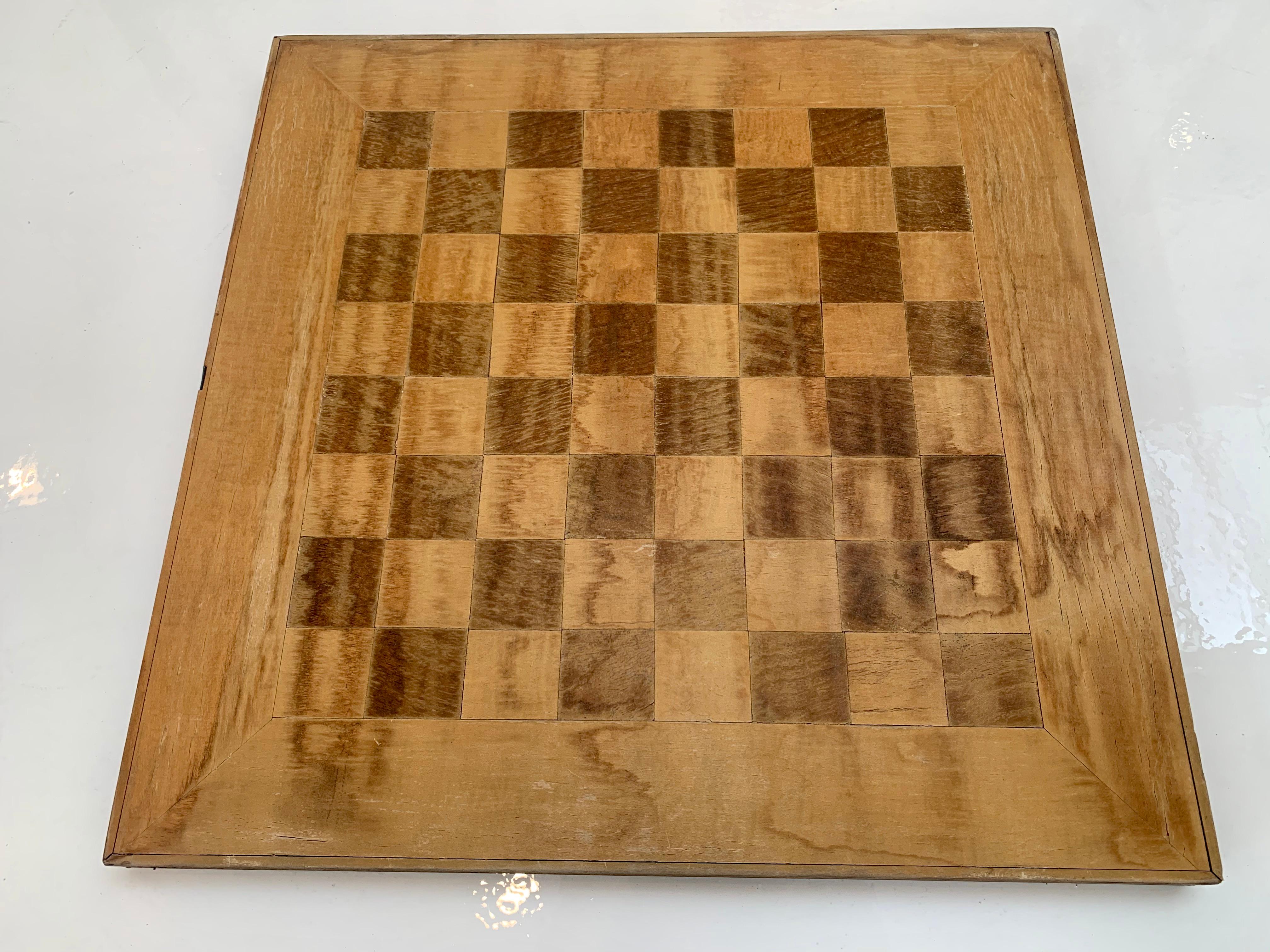 Vintage Cork and Wood Backgammon/ Chess Board 2