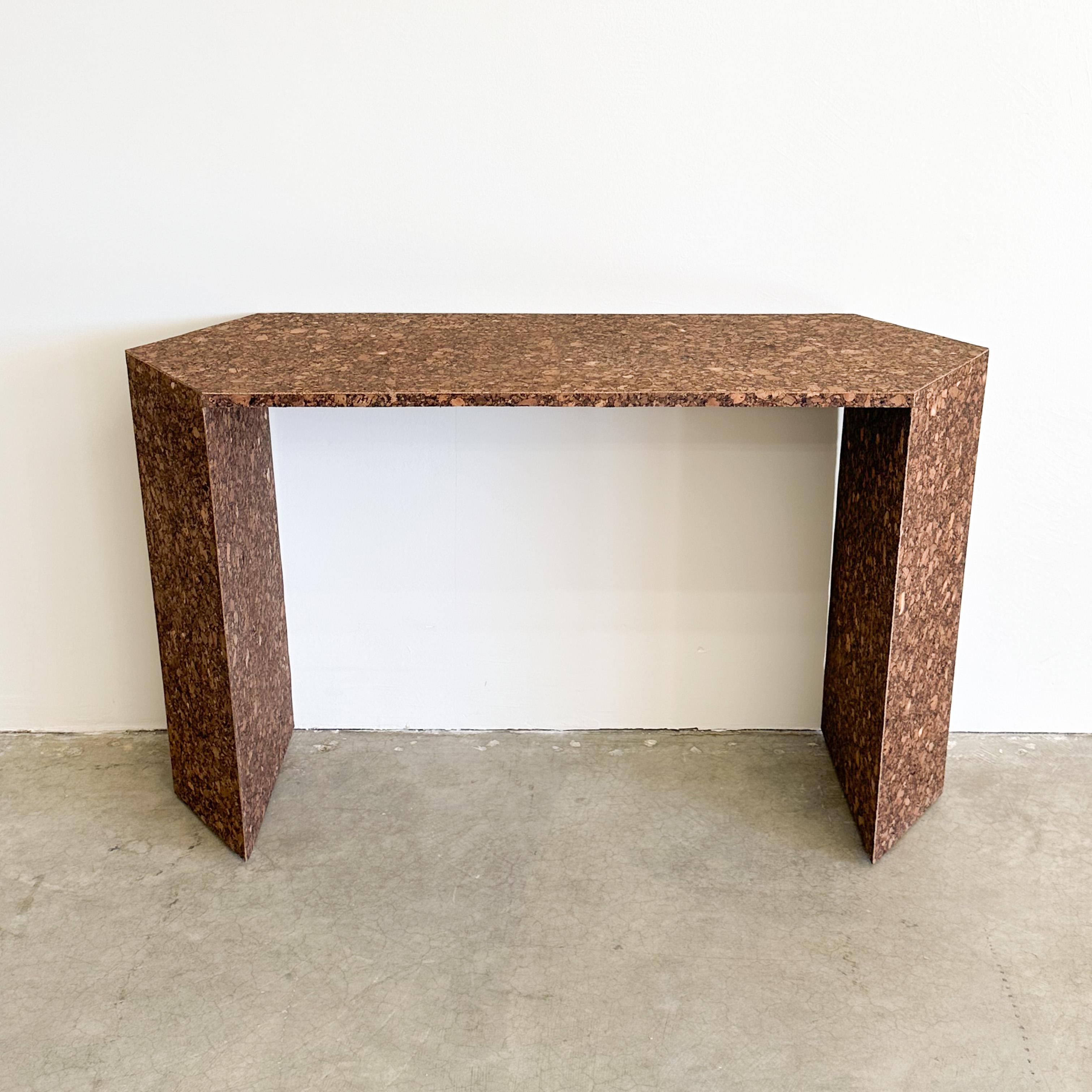 Vintage Cork Console Table Entryway Table Sofa Table MCM  In Good Condition For Sale In Palm Desert, CA