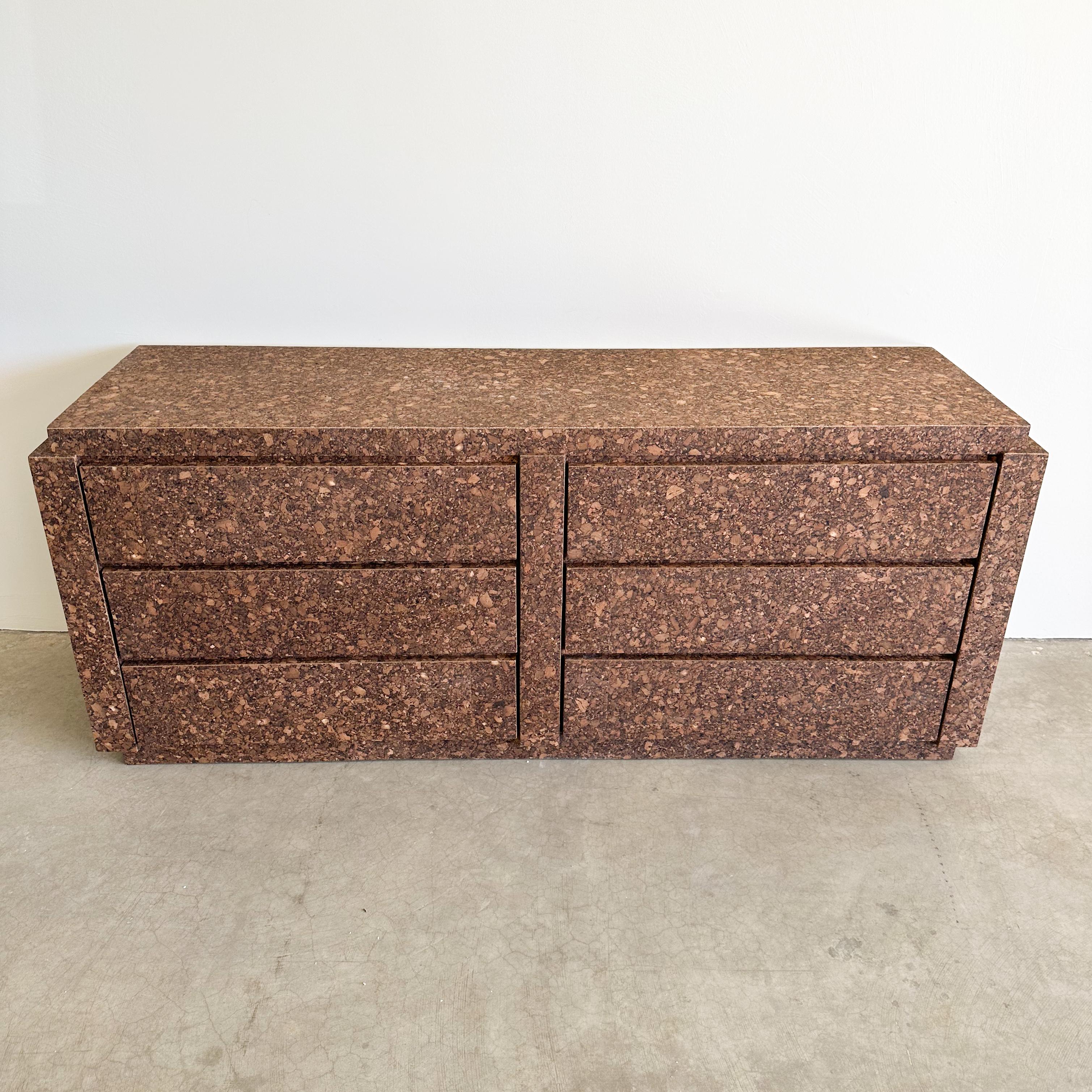 Veneer Vintage Cork Dresser MCM 70s  For Sale