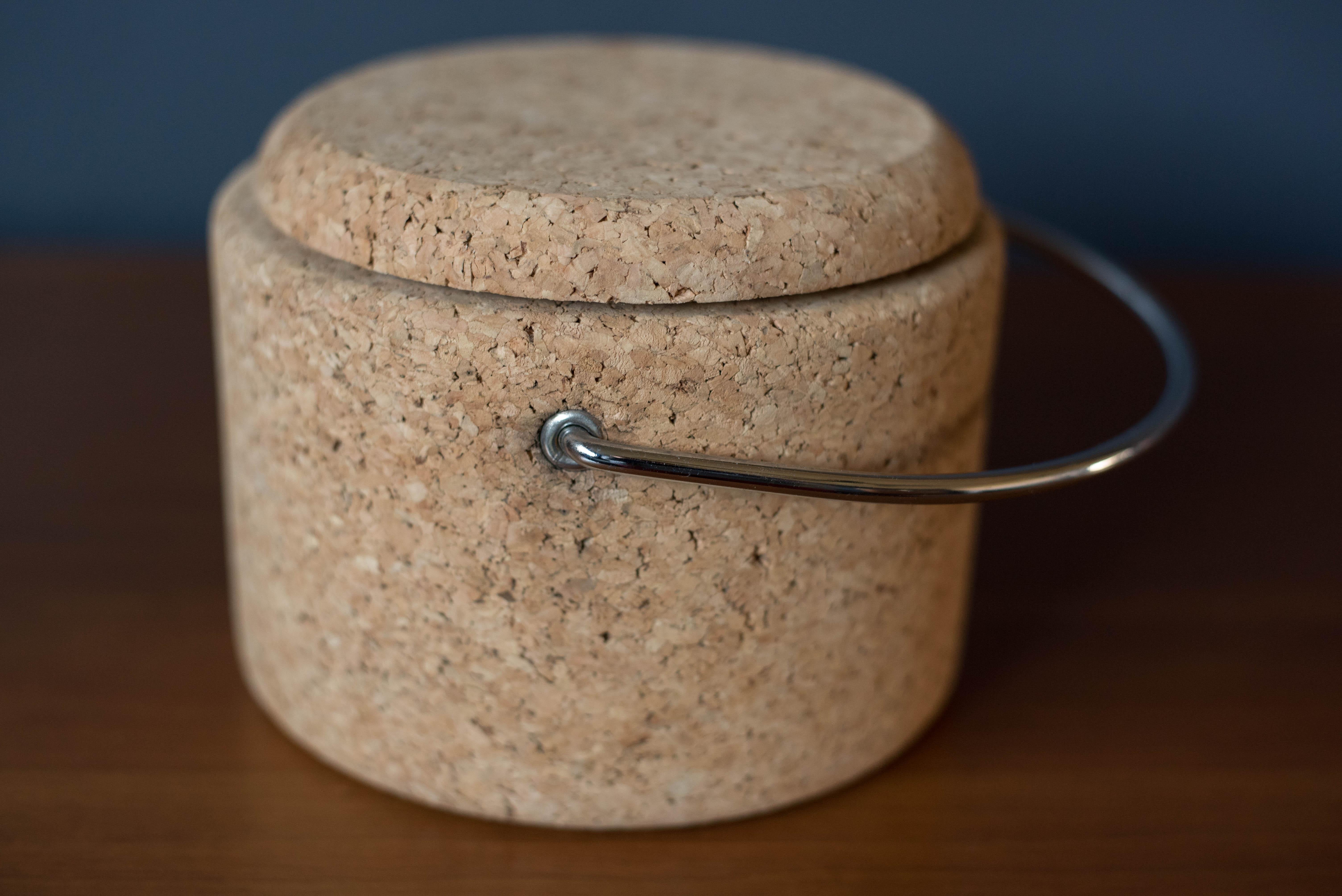 Scandinavian Modern Vintage Cork Ice Bucket by Signe Persson-Melin