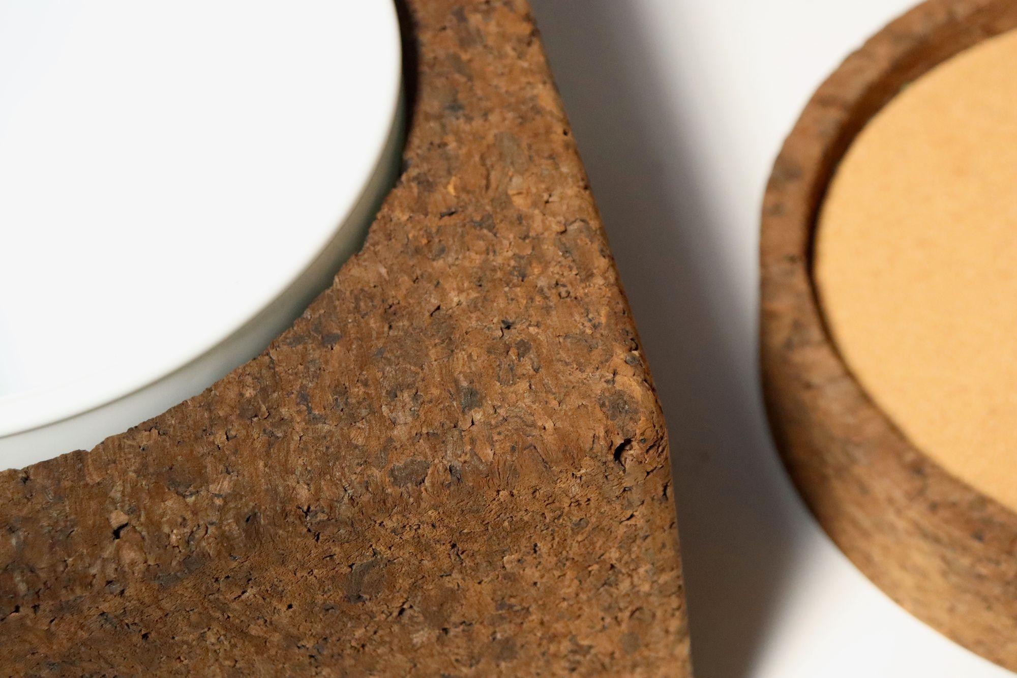 Seau à glace vintage en liège avec insert en verre au lait par Mort Marton - Inutilisé avec boîte en vente 3