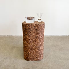 Vintage Cork Rounded Edge Square End Table Side Table Cocktail Table MCM