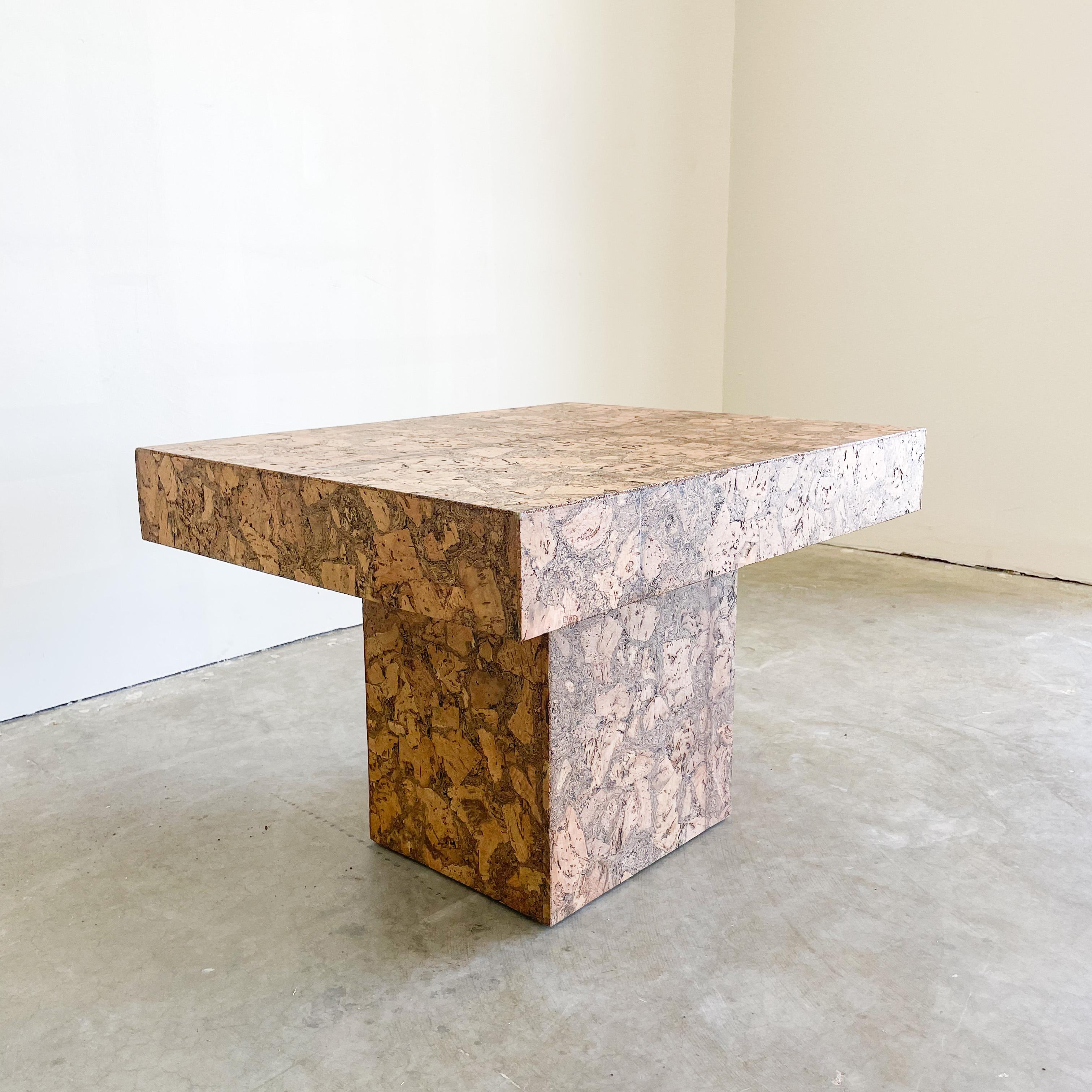 Bois Table d'appoint carrée en liège Vintage Table d'appoint Table à cocktail en vente