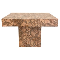 Vintage Cork Square End Table Side Table Cocktail Table 