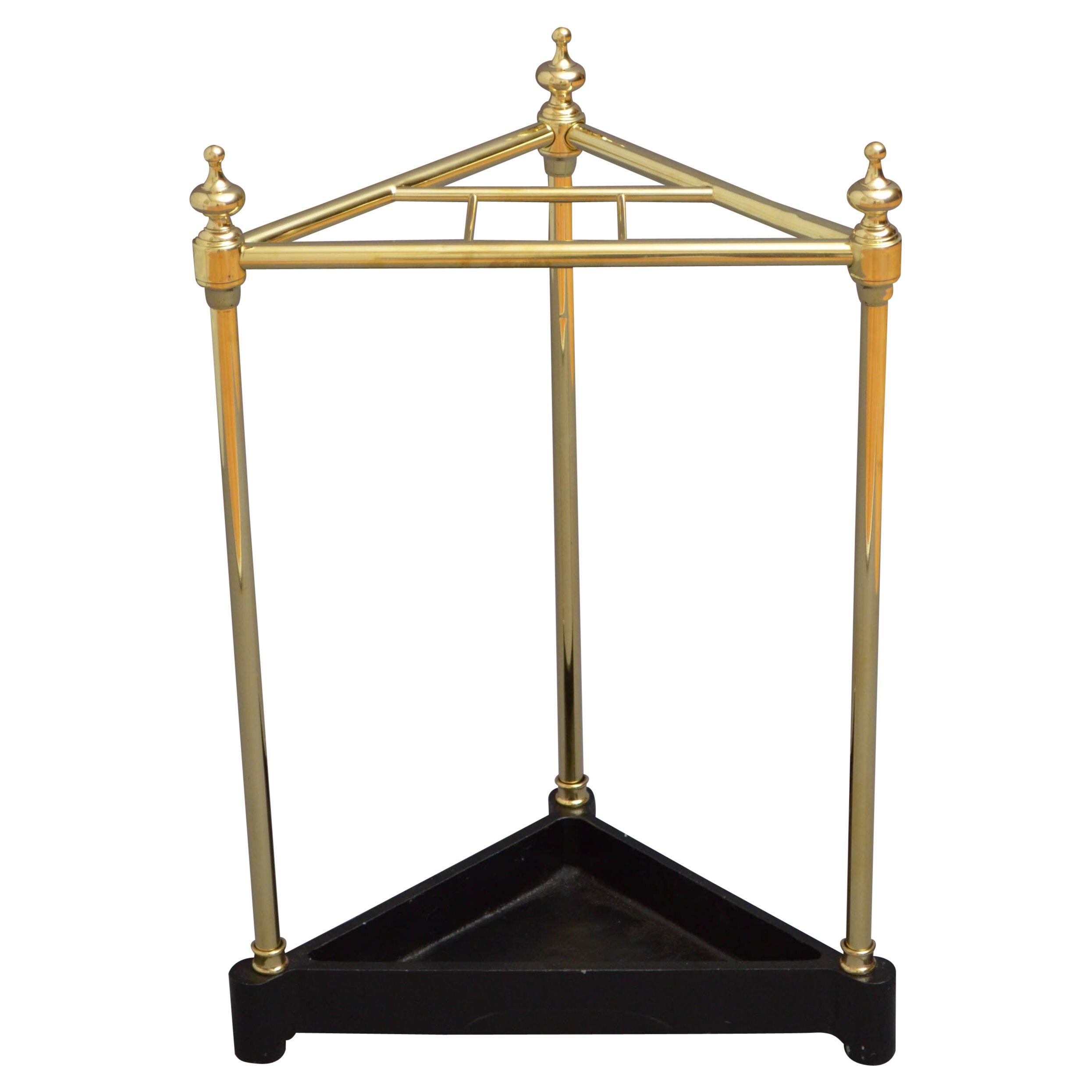 Portaombrelli d'angolo in ottone vintage