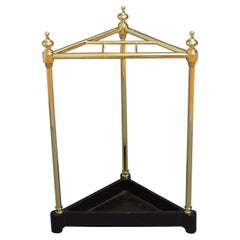 Portaombrelli d'angolo in ottone vintage