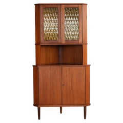 vintage corner cabinet  display cabinet  1960s  Danish