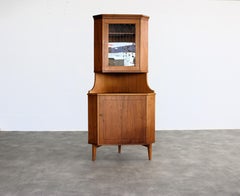 vintage corner cabinet  display cabinet  teak  60's