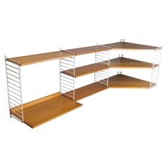 Retro Corner Modular Teak Wall Unit in Teak by Nils Strinning, String, 1960s