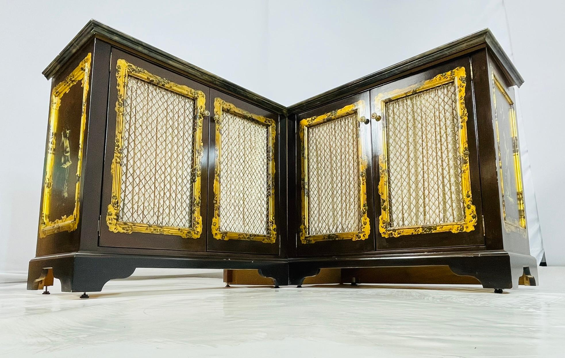 Bois Meuble de rangement d'angle attribué à Phyllis Morris, États-Unis, années 1950 en vente