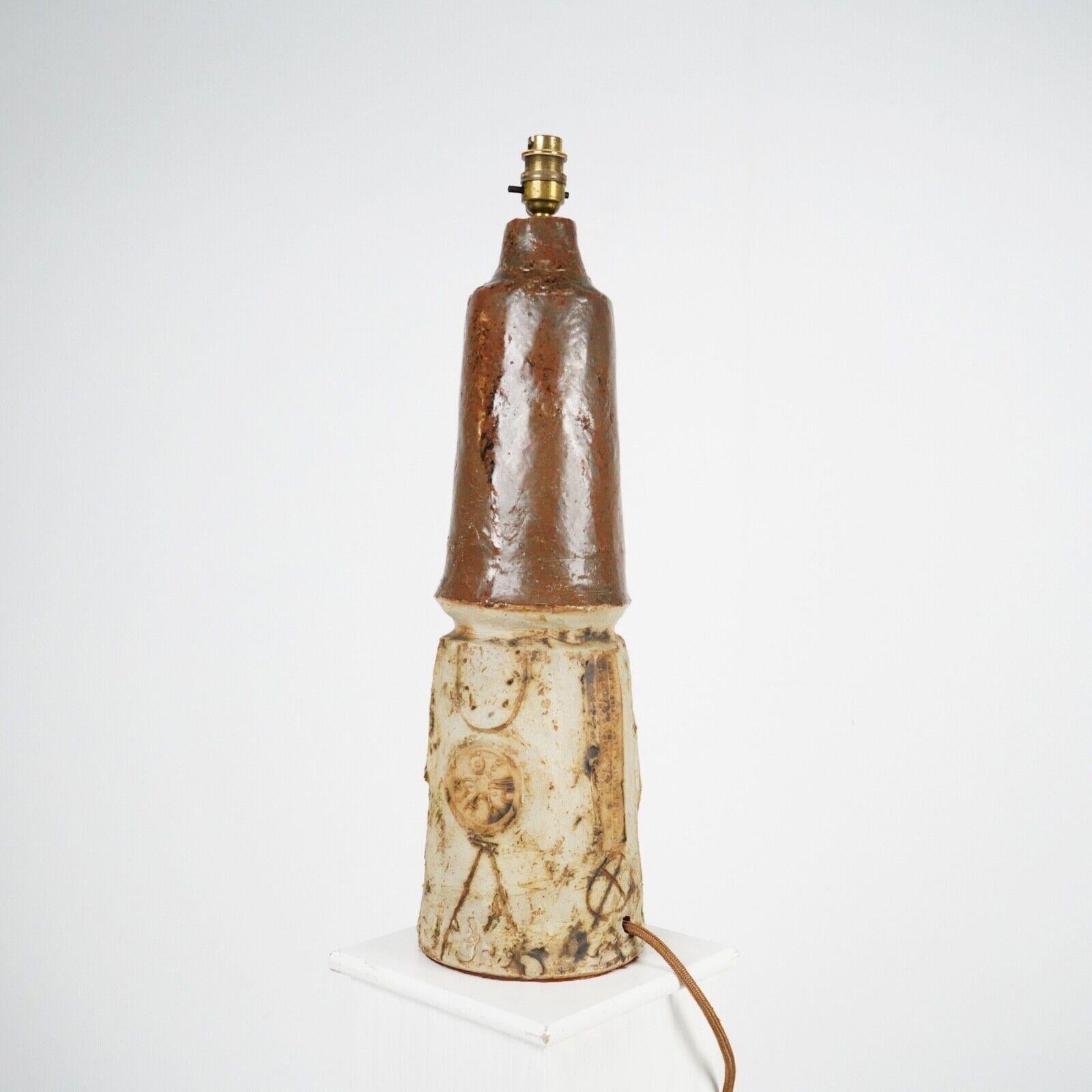 Mid-Century Modern Grande lampe de bureau vintage Cornish Studio Ceramic Sculptural Stoneware en vente