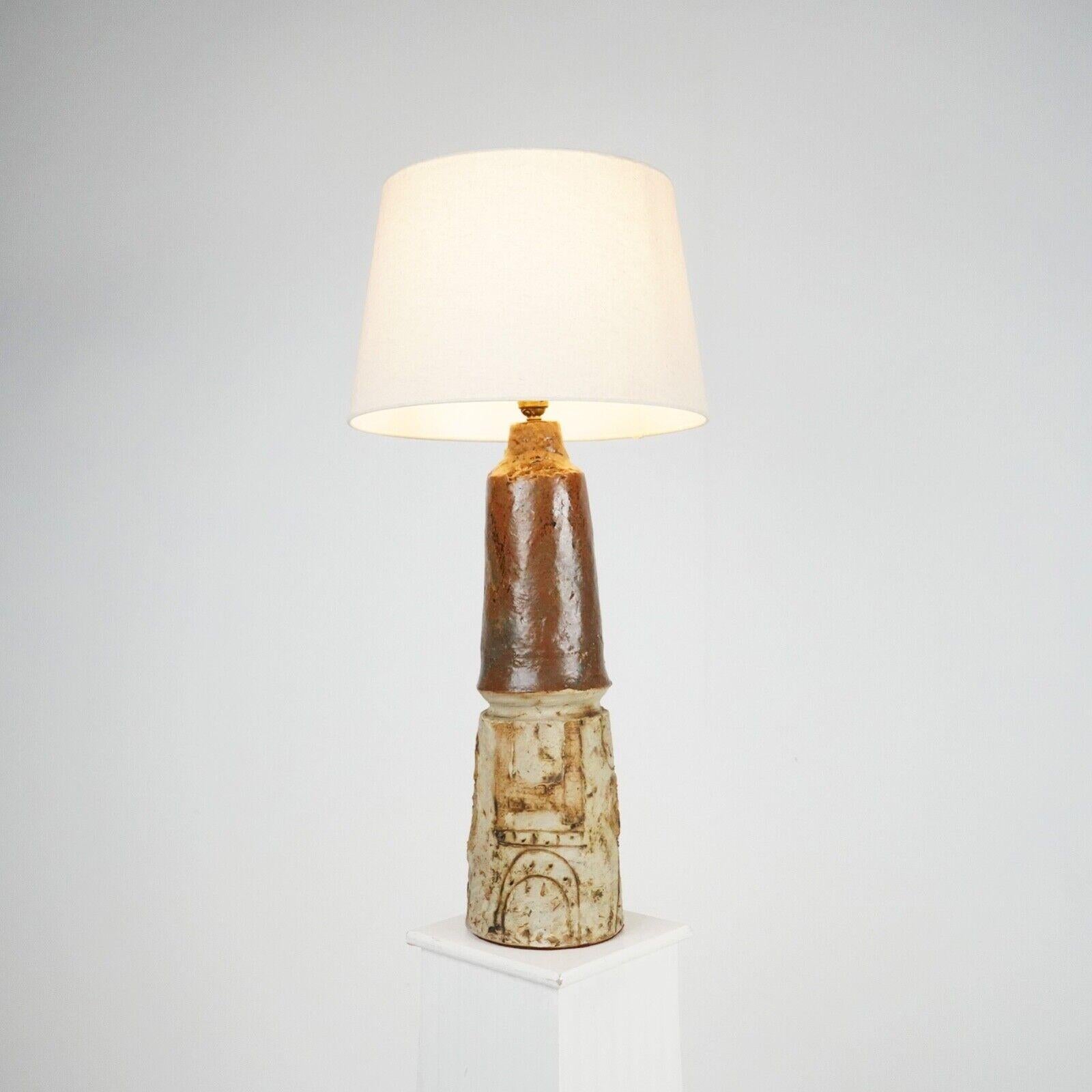 Grande lampe de bureau vintage Cornish Studio Ceramic Sculptural Stoneware en vente 2