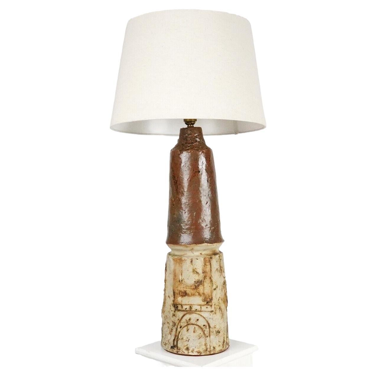 Vintage Cornish Table Lamp Studio Ceramic Sculptural Stoneware Large Hall Lamp For Sale