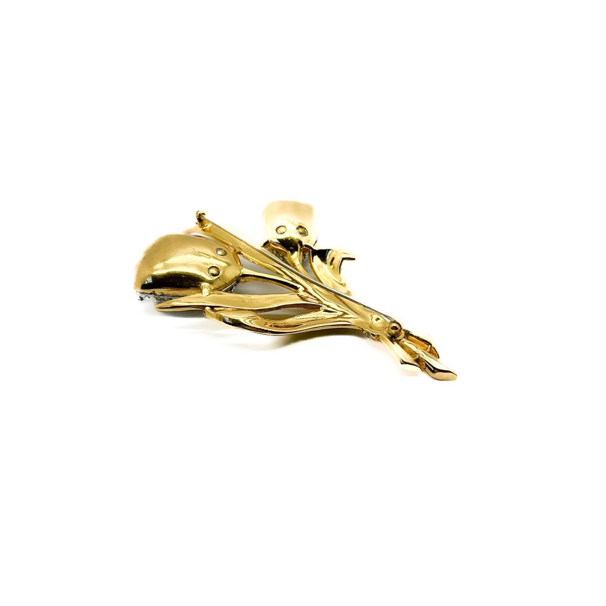 Vintage Coro Double En-tremblant Floral Brooch 1940s For Sale 4