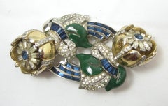 Vintage Coro Duette Floral Trembler Brooch/Fur-Clip & Earrings Set
