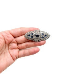 Vintage Coro Duette sapphire double dress clip 1940s