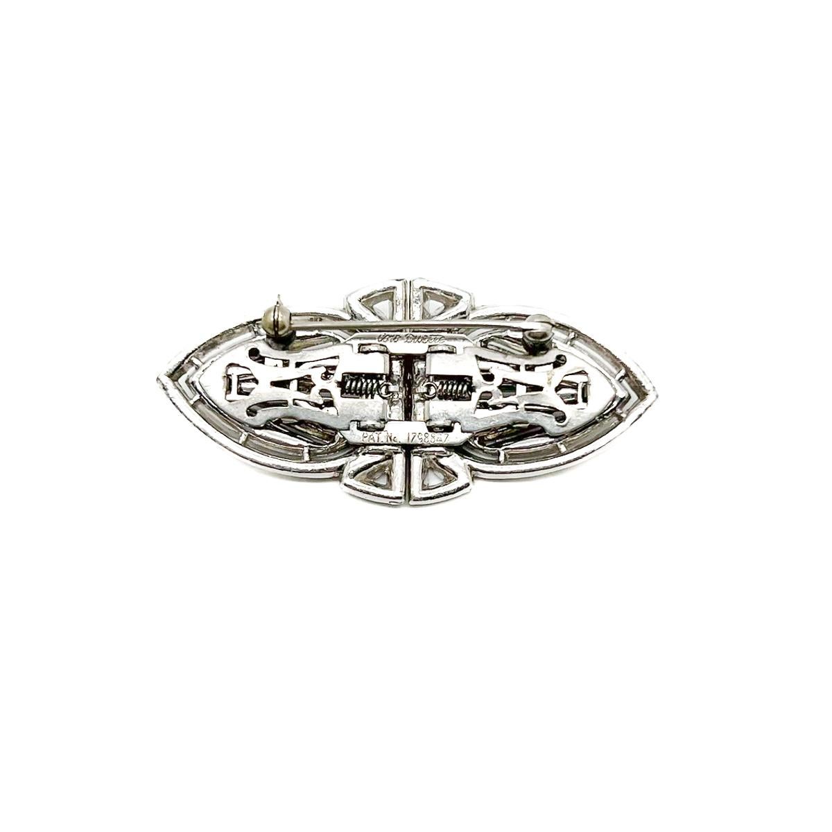 Vintage Coro Duette sapphire double dress clip 1940s For Sale 2