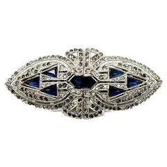 Vintage Coro Duette sapphire double dress clip 1940s